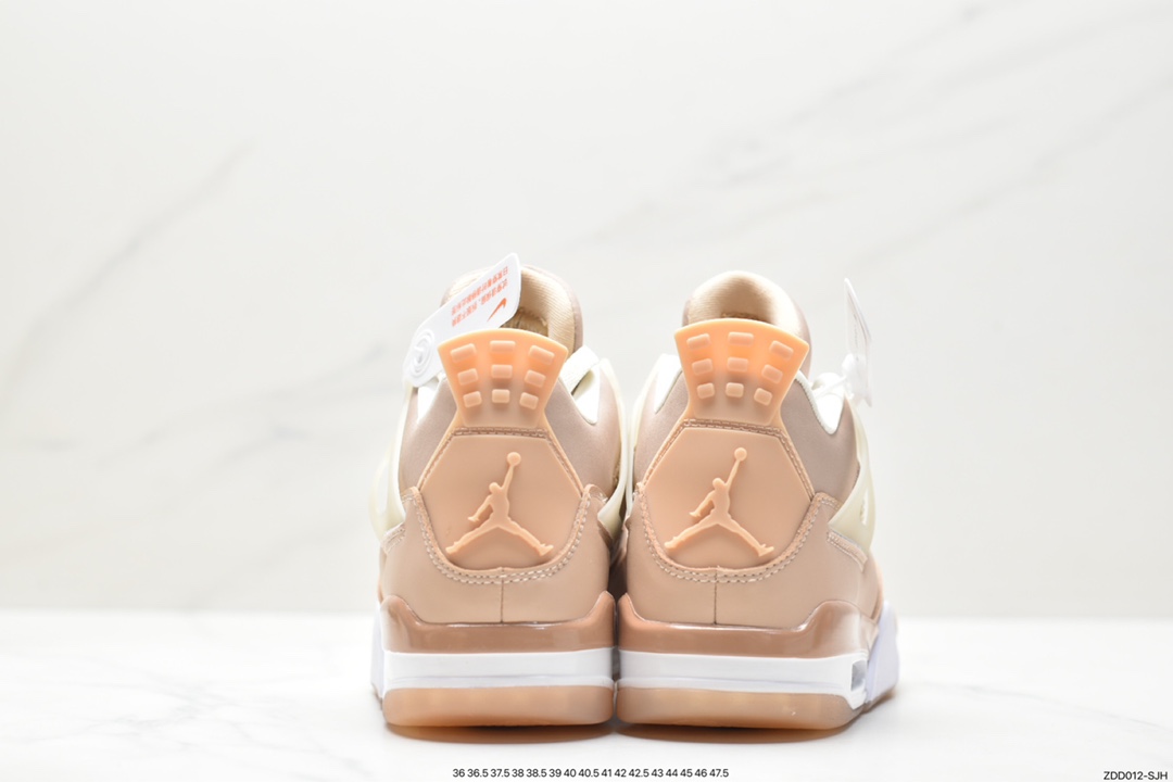 Nike Wmns Air Jordan 4 Retro GS ”Linen” Michael Jordan AJ4 mid-top retro casual sports culture basketball shoes ”White Khaki” DJ0675-200