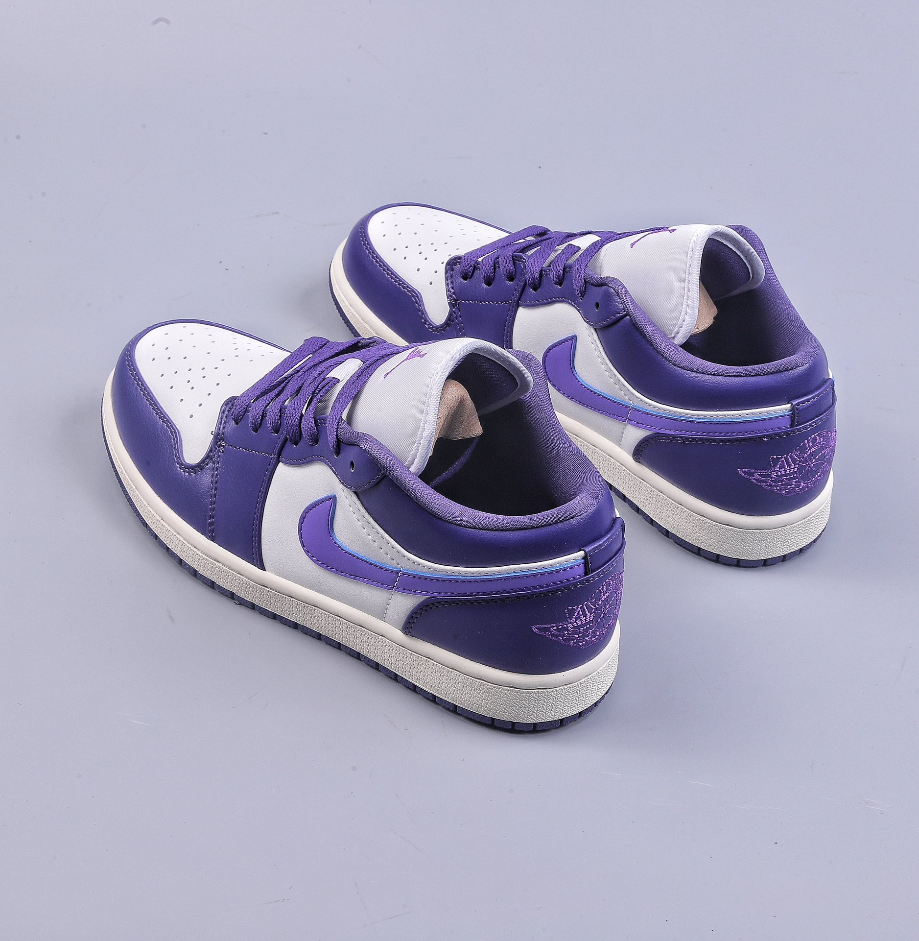 Foreign trade Air Jordan 1 Low white and purple low-top basketball shoes DC0774-502