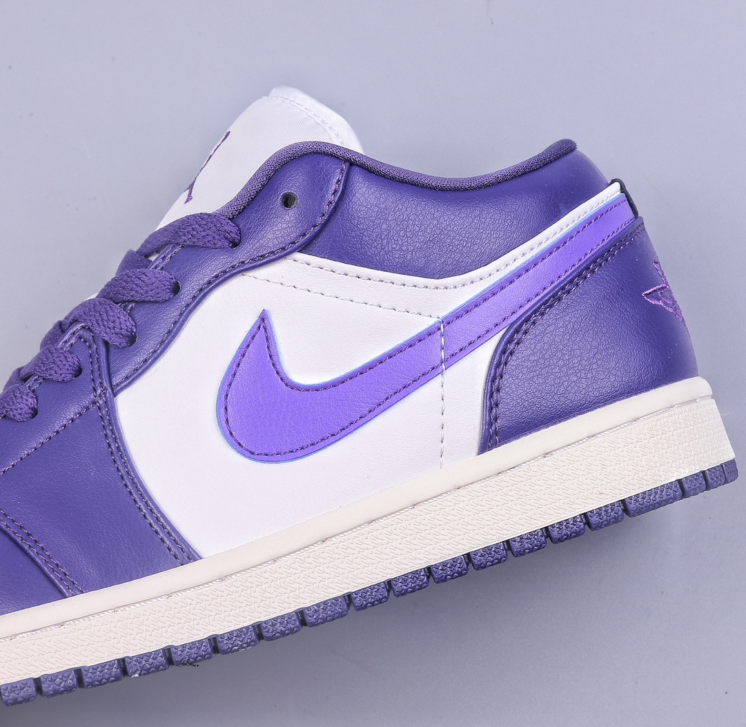 Foreign trade Air Jordan 1 Low white and purple low-top basketball shoes DC0774-502