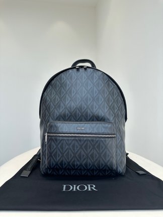 Dior Sale Bags Backpack Black Silver Bronzing Unisex Men All Steel Calfskin Canvas Cotton Cowhide Nylon Diamond