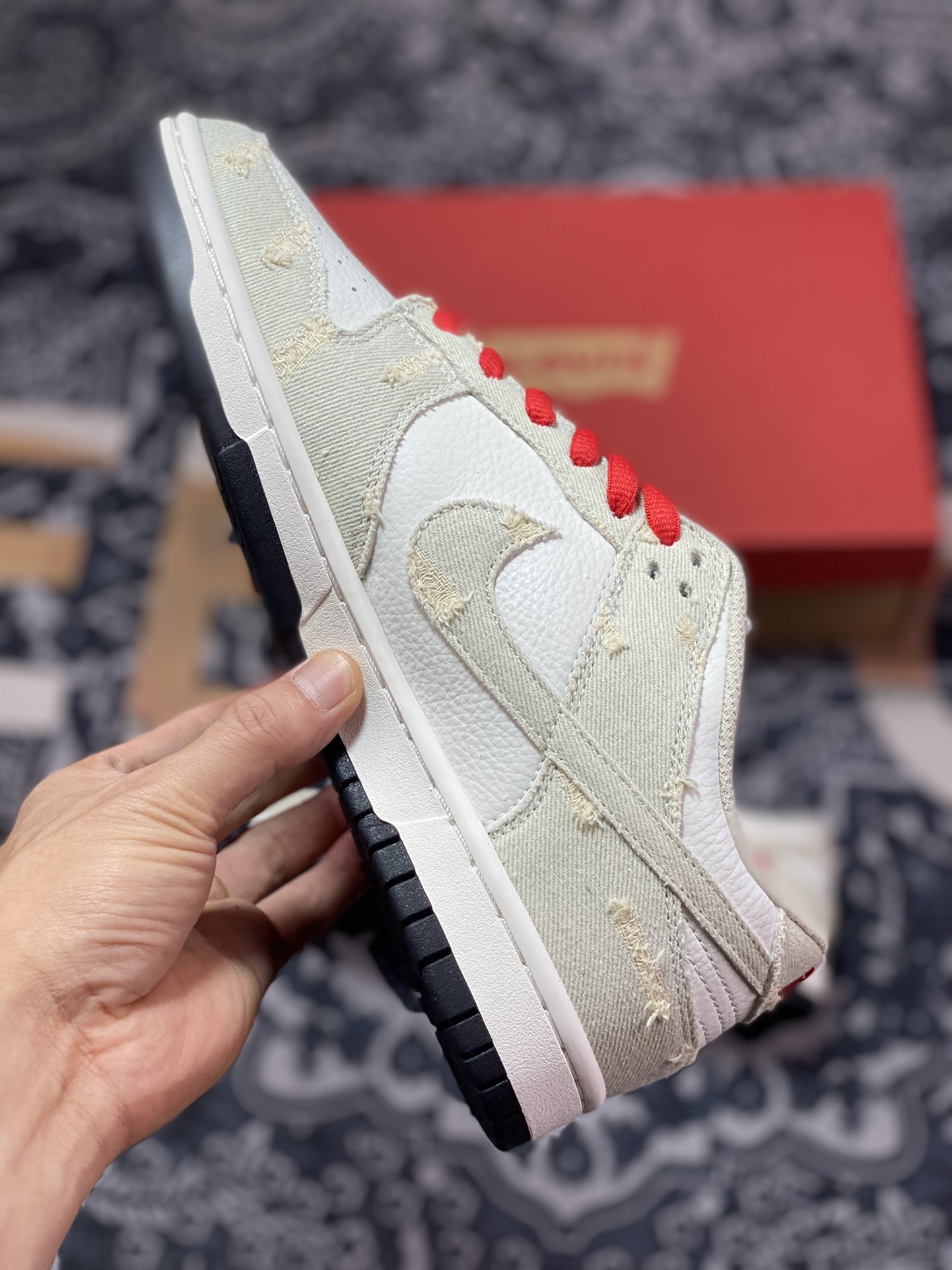 280  Levi‘s x Nike Air Force 1 07 Low”Exclusive Denim“扣篮系列板鞋“拼接白米灰磨破牛仔布”LE0021-003