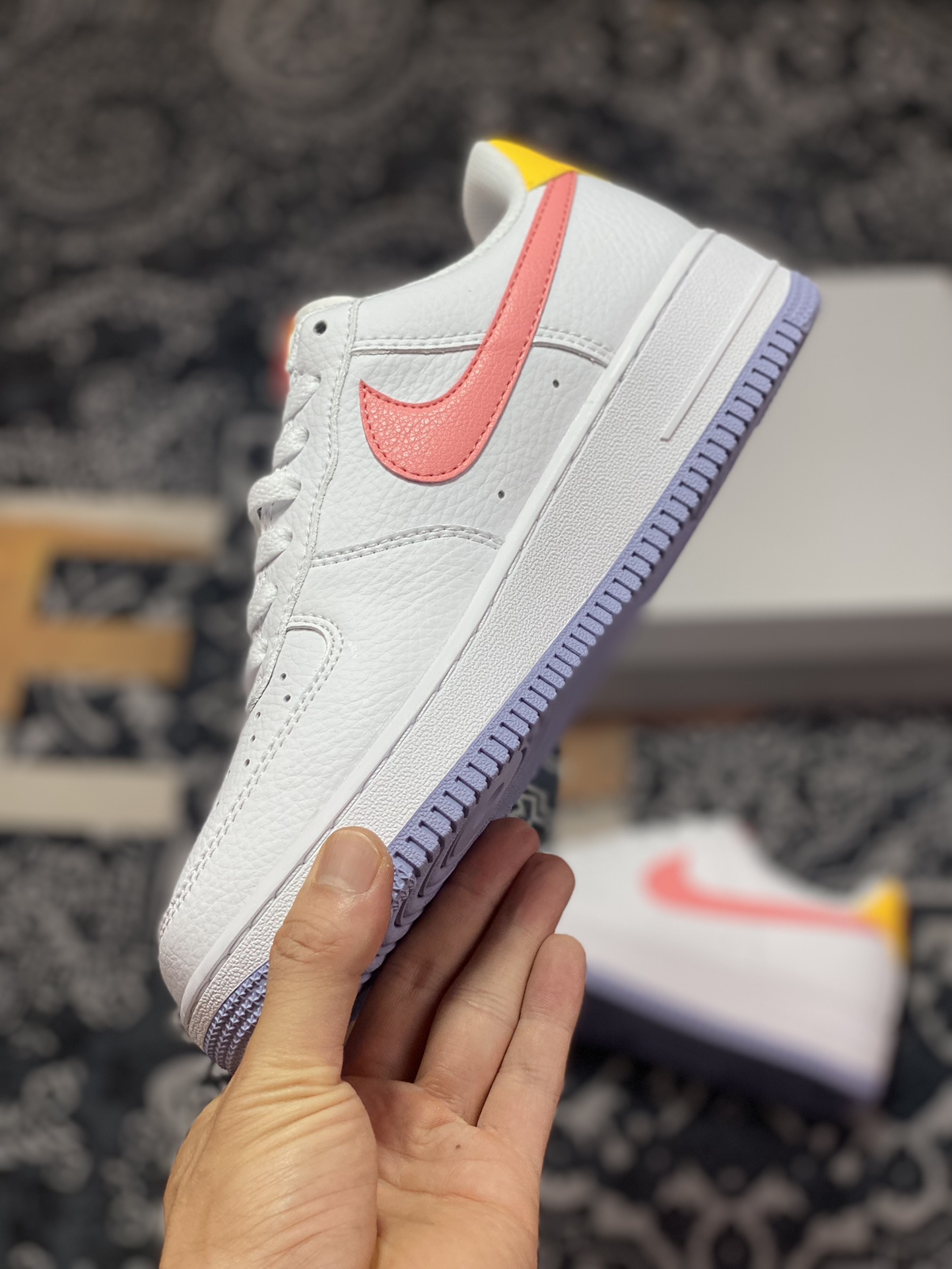 Nike Air Force 1'07 Low ”Big Kids” Air Force One series classic low-top sneakers ”leather white orange pink purple” DV7762-100