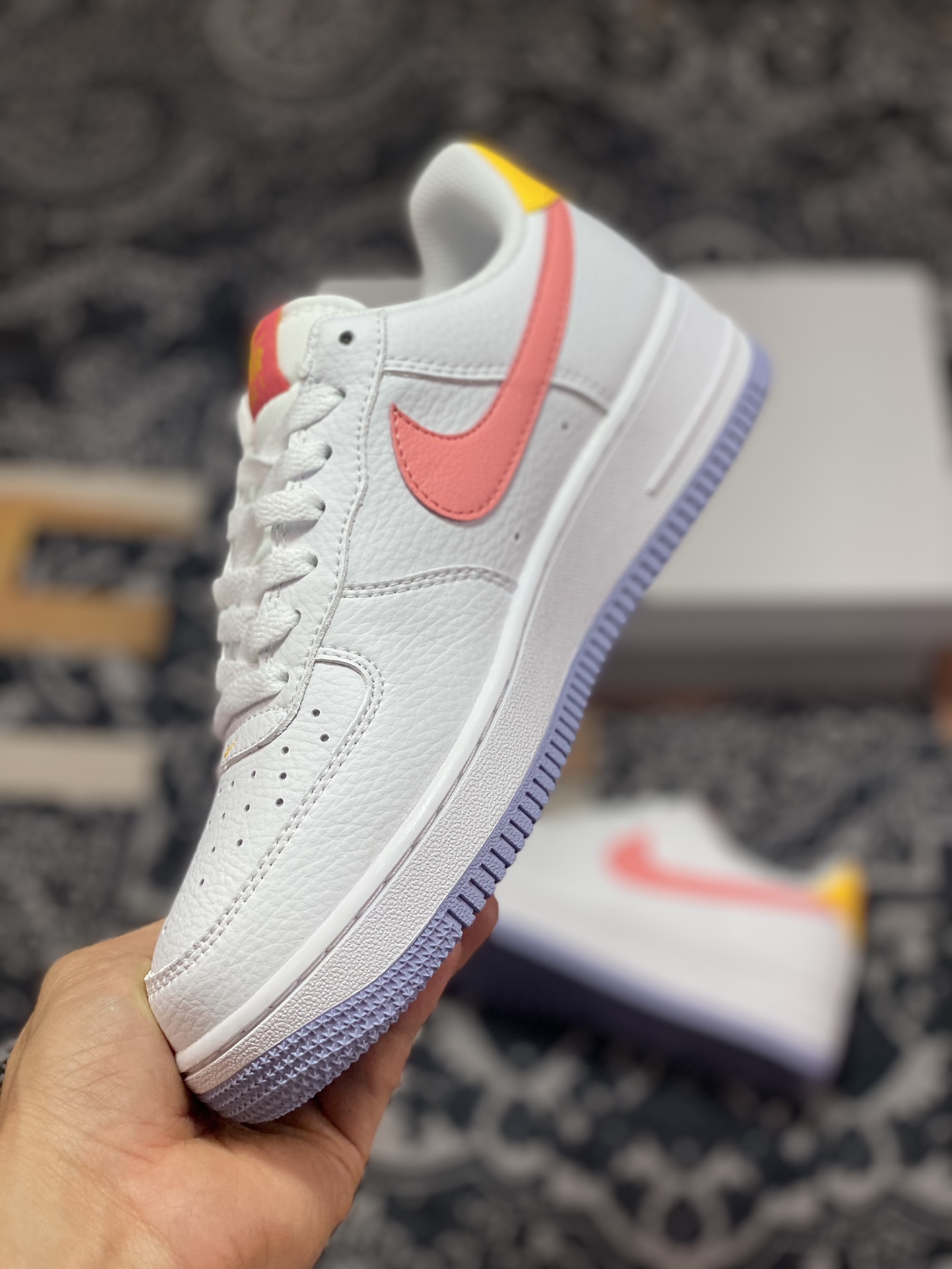 Nike Air Force 1'07 Low ”Big Kids” Air Force One series classic low-top sneakers ”leather white orange pink purple” DV7762-100