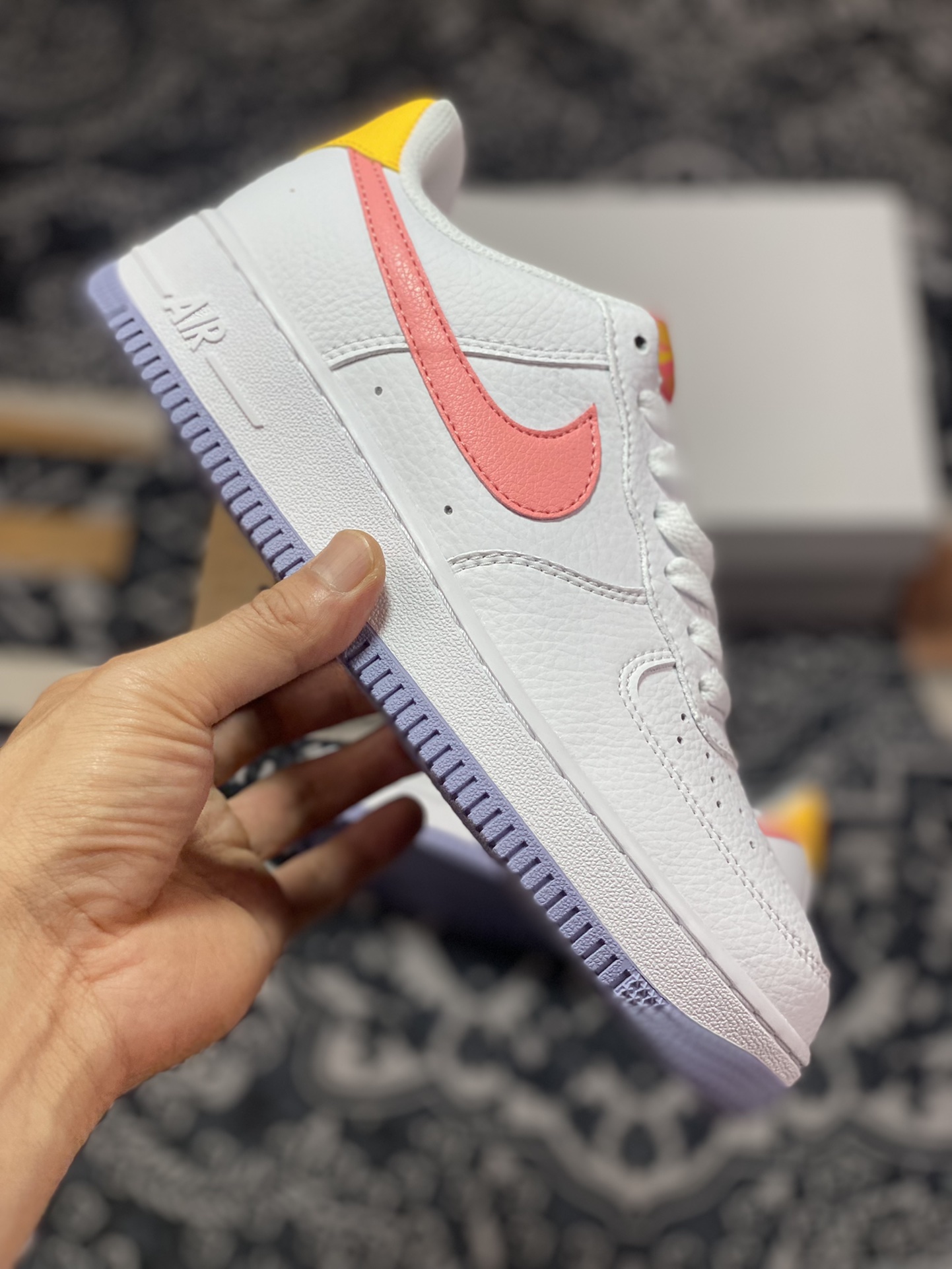 Nike Air Force 1'07 Low ”Big Kids” Air Force One series classic low-top sneakers ”leather white orange pink purple” DV7762-100