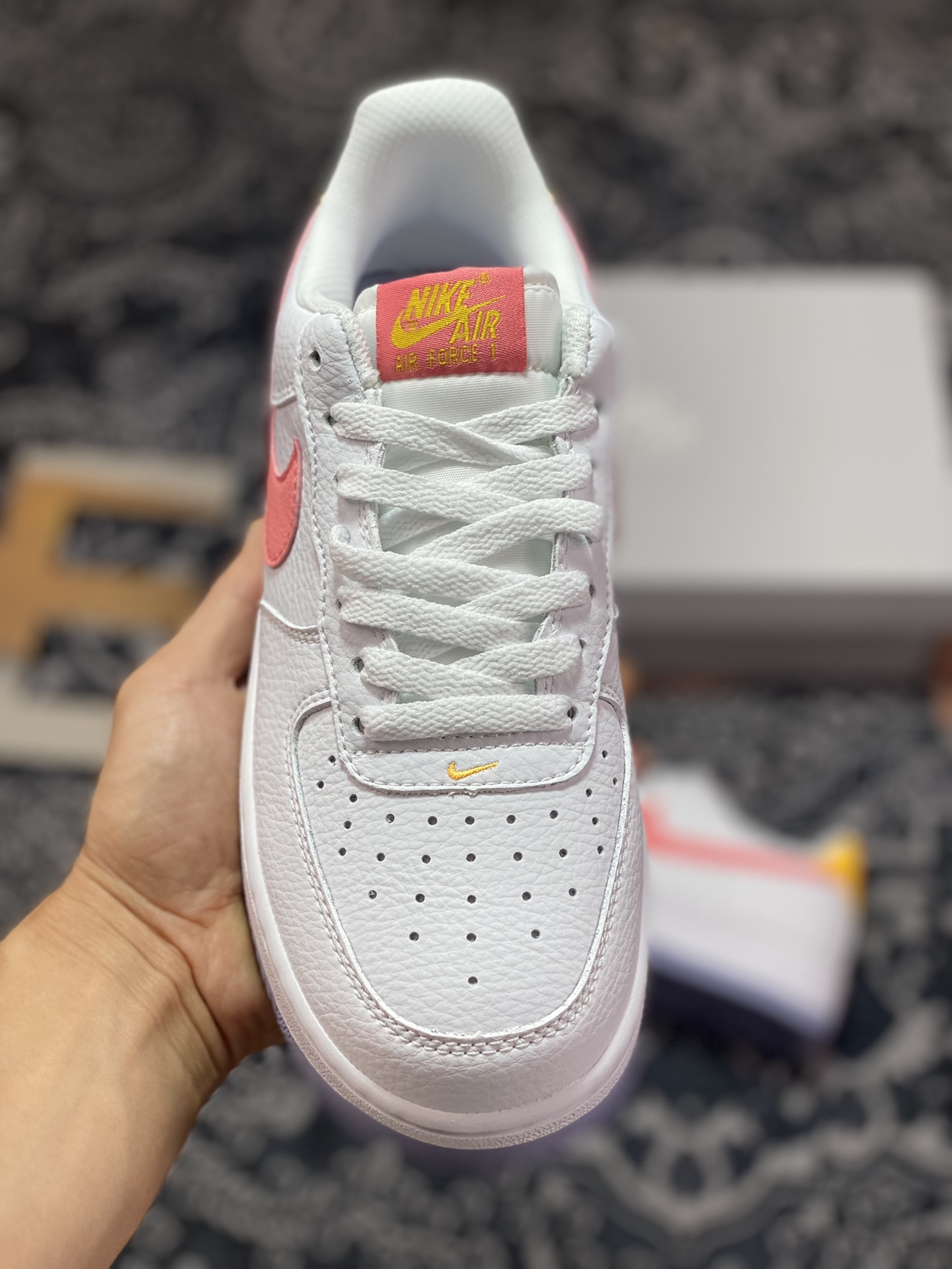 Nike Air Force 1'07 Low ”Big Kids” Air Force One series classic low-top sneakers ”leather white orange pink purple” DV7762-100