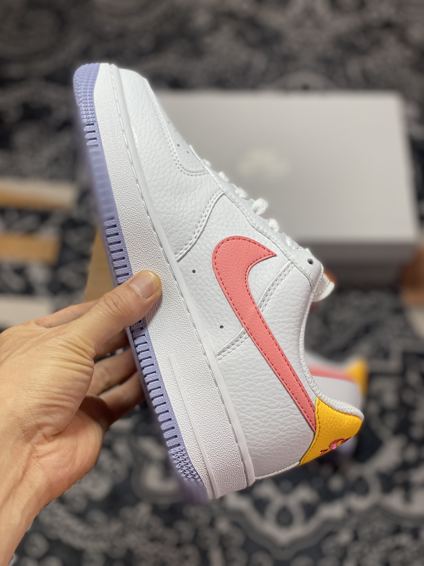 Nike Air Force 1'07 Low ”Big Kids” Air Force One series classic low-top sneakers ”leather white orange pink purple” DV7762-100