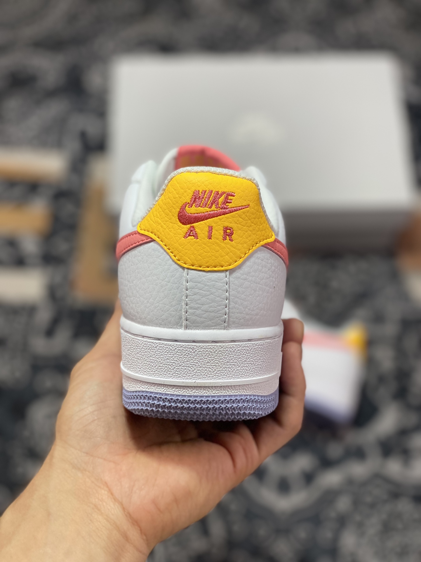 Nike Air Force 1'07 Low ”Big Kids” Air Force One series classic low-top sneakers ”leather white orange pink purple” DV7762-100