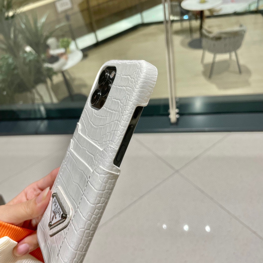 [烟花][烟花]️普拉达鳄鱼纹手机壳双插卡三包油边壳型号iPhone146.1iPhone14Pro6.