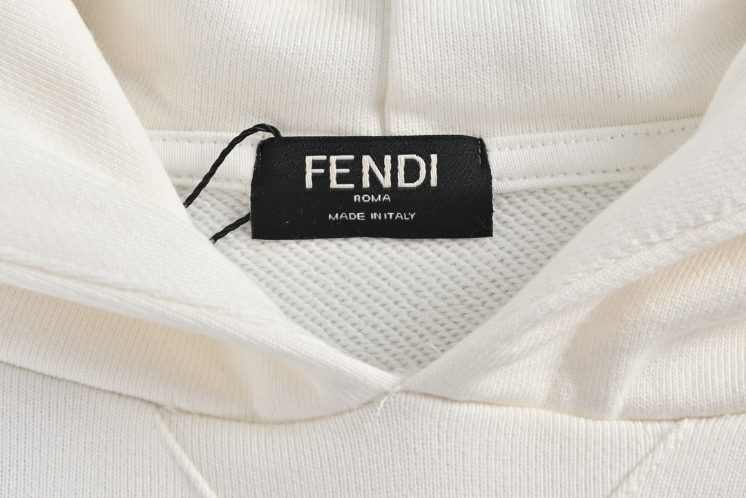 Fendi/芬迪 23Fw 老花拼接连帽卫衣 百慕拼接卫衣