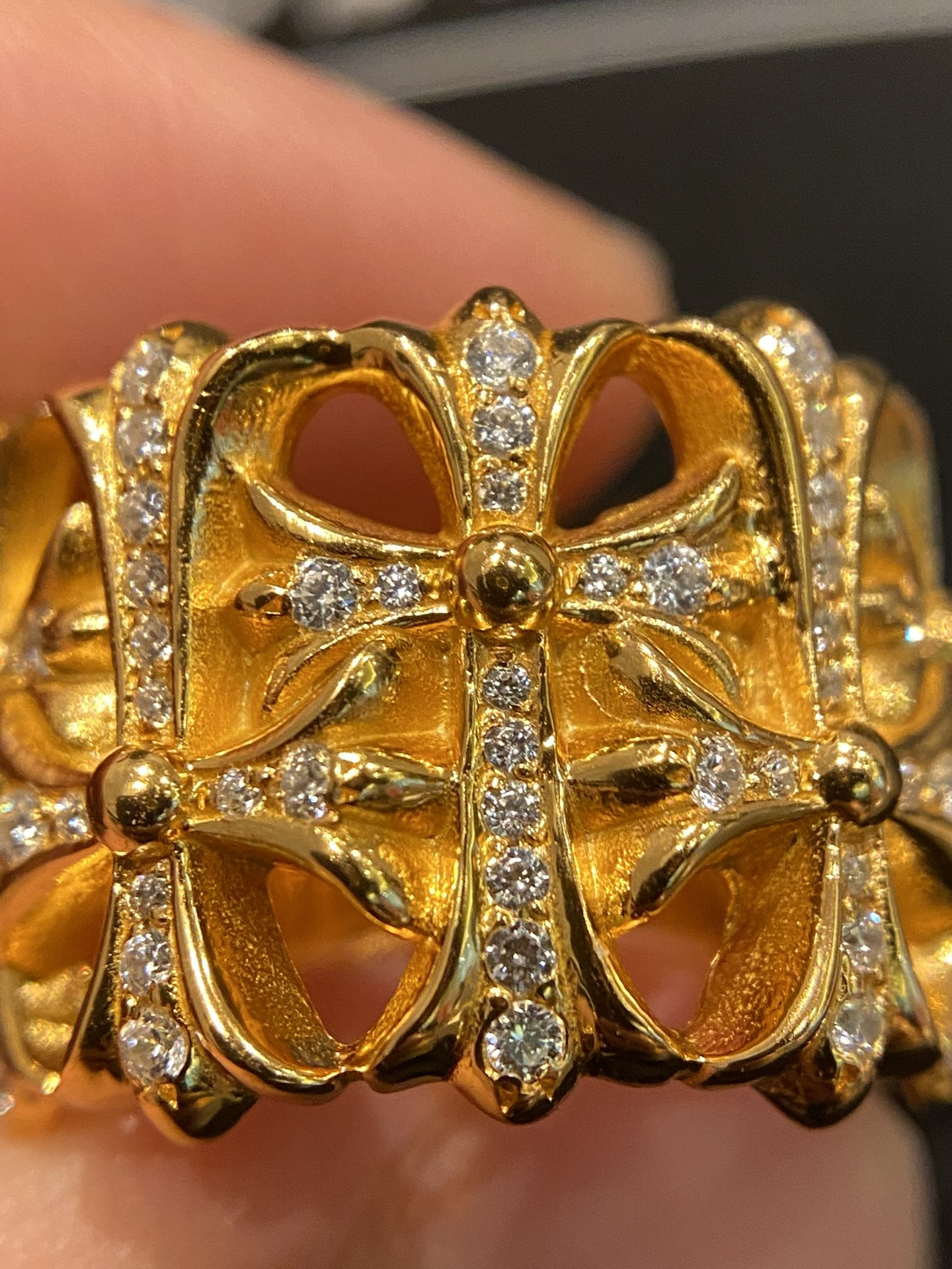 Production process, custom order photos, ring, gold-plated diamond-set custom