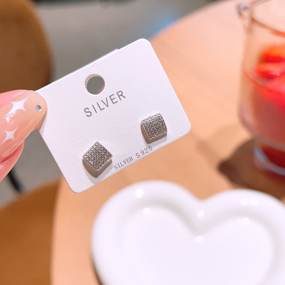 High Polish Silver Earrings Elegant Father's Day Silver