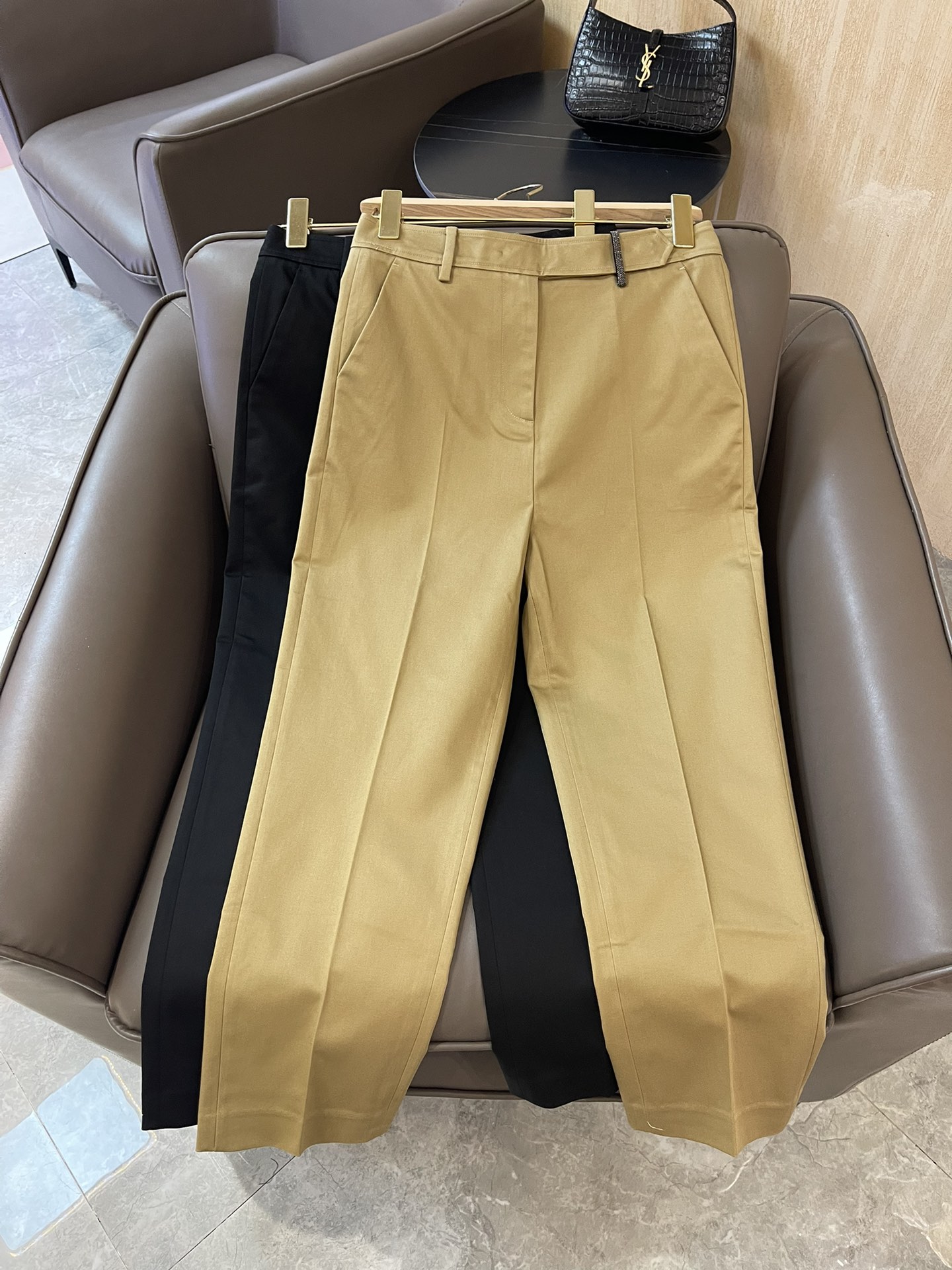 KZ014#新款裤子⚠️PzedqeBC 链条款⛓️ 西装直筒裤 杏色 黑色 36/38/40/42