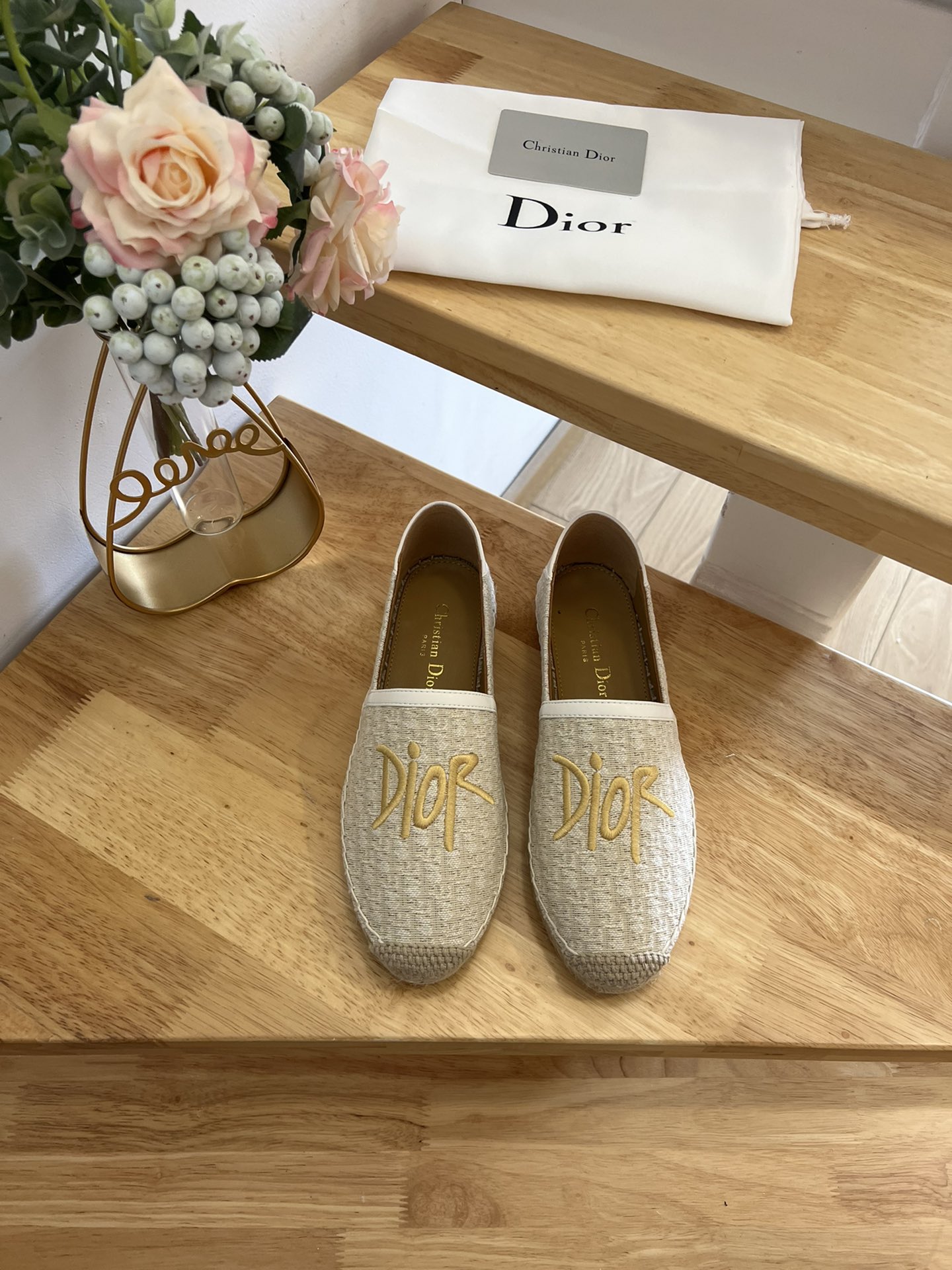 Dior Saddle Shoes Espadrilles High Quality Designer Replica
 Embroidery Denim Hemp Rope Rubber Sheepskin Fall Collection Vintage