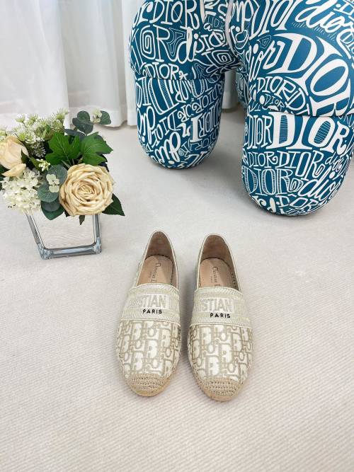 Dior Granville Espadrille Flats in Beige Dior Oblique Embroidery 1 Dior Granville Espadrille Flats in Beige Dior Oblique Embroidery