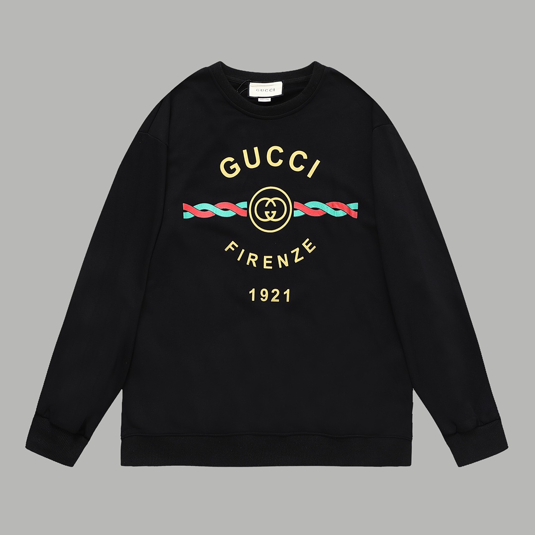 Gucci Odzież Bluzy Czarny Drukowanie Unisex Kolekcja wiosenno-letnia Fashion