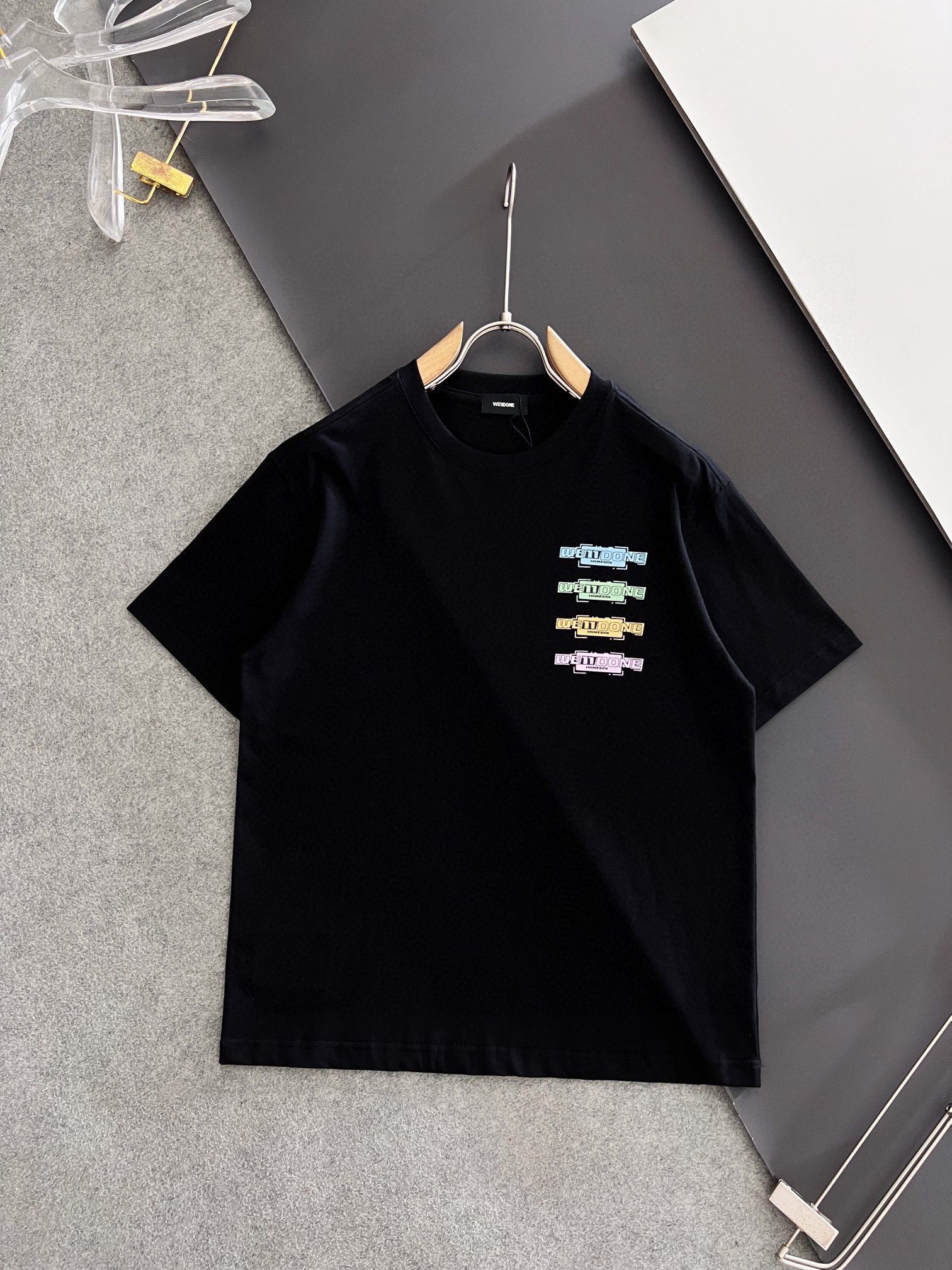 Camiseta de estampado más nueva de WE11DONE, camiseta original de alta calidad de boutique, proceso de fabric…