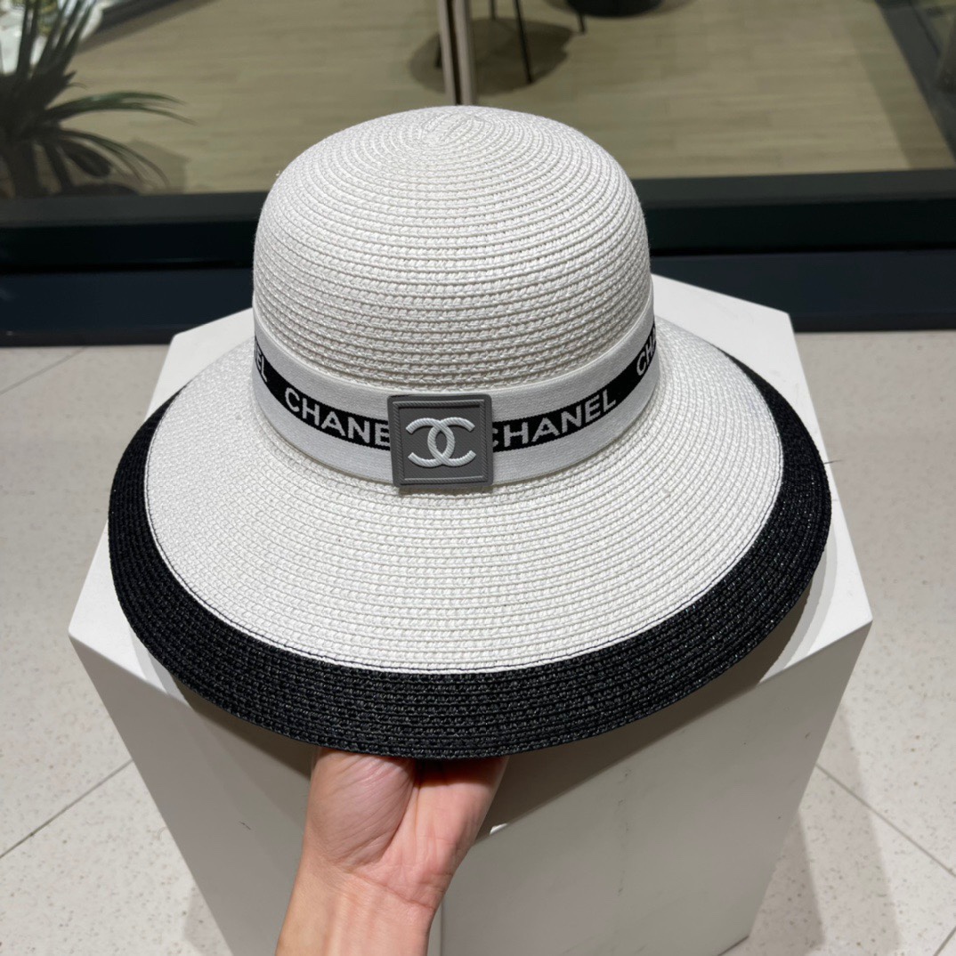  Chanel香奈儿2022新款草帽，太阳帽，沙滩遮阳帽，超有夏天的味道，头围57cm