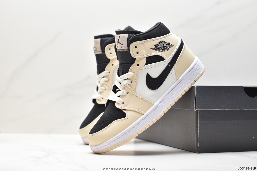 Air Jordan 1 Retro Mid ”White Camo” AJ1 mid-top classic retro culture casual sports basketball shoes 554724-092