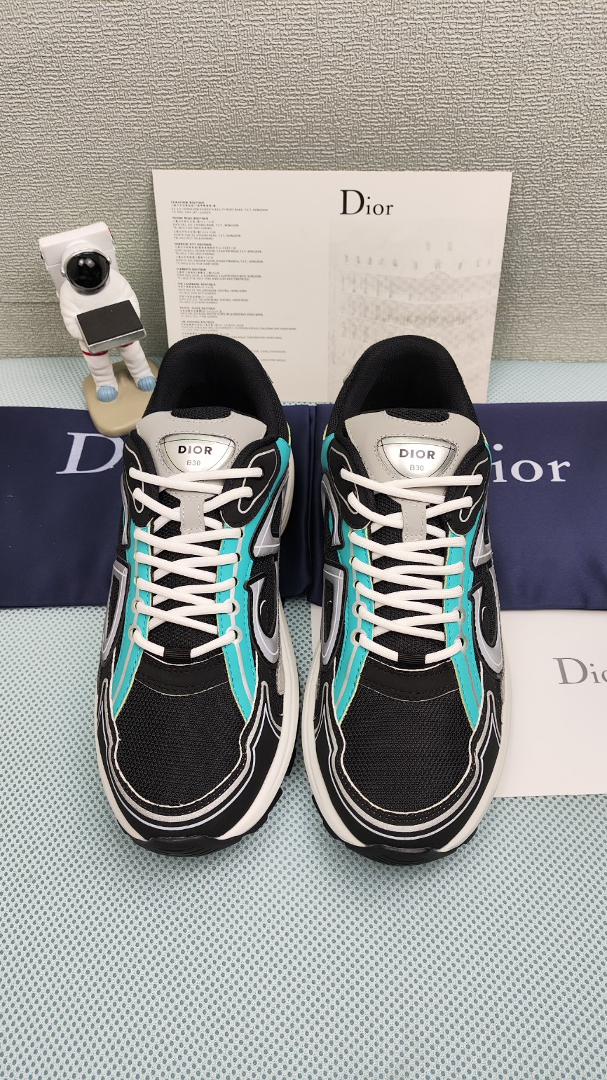 Dior Schwarz Weiß Gravur Rindsleder Gewebe Kautschuk Fashion Low Tops