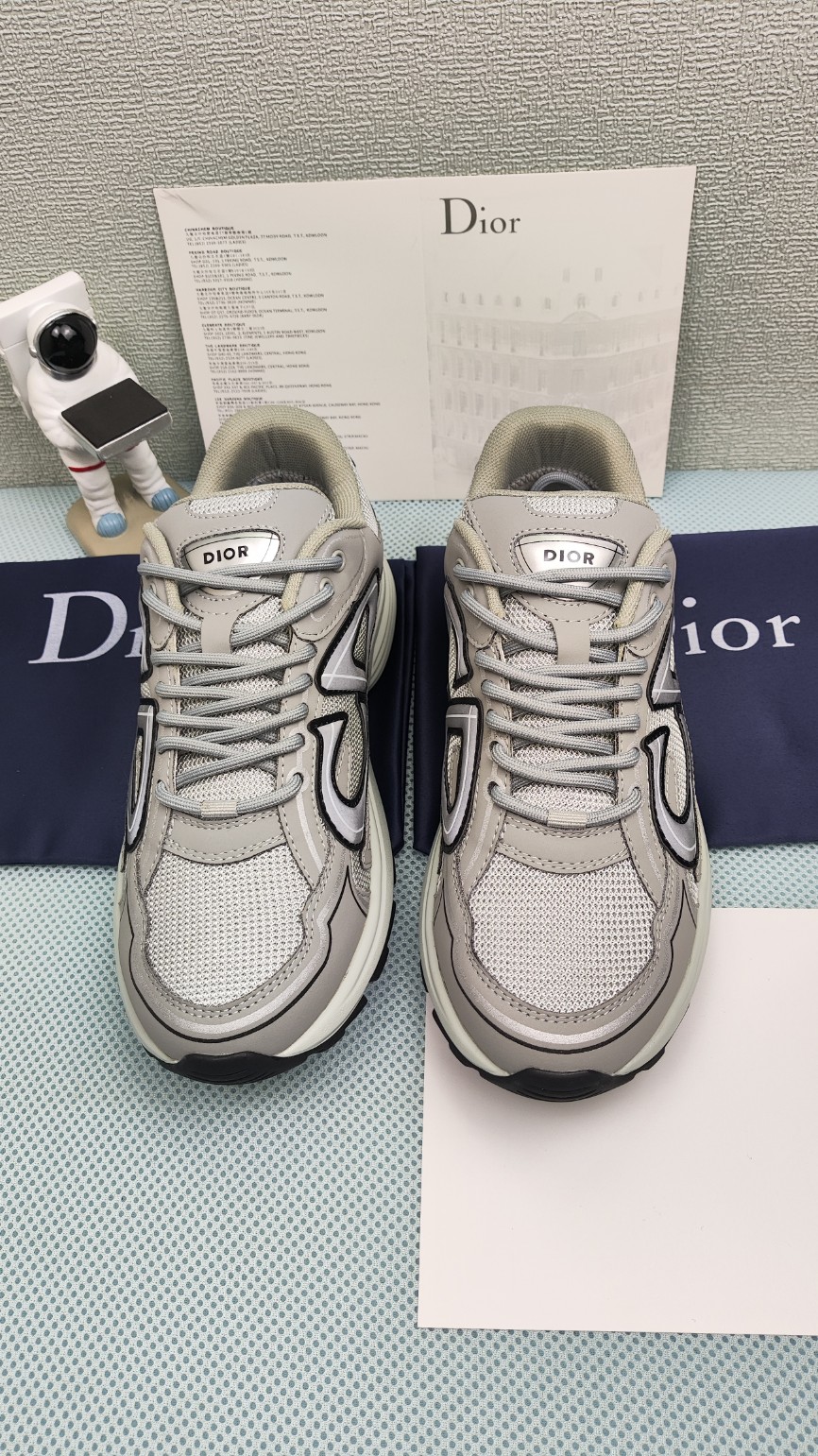 Dior Schwarz Weiß Gravur Rindsleder Gewebe Kautschuk Fashion Low Tops