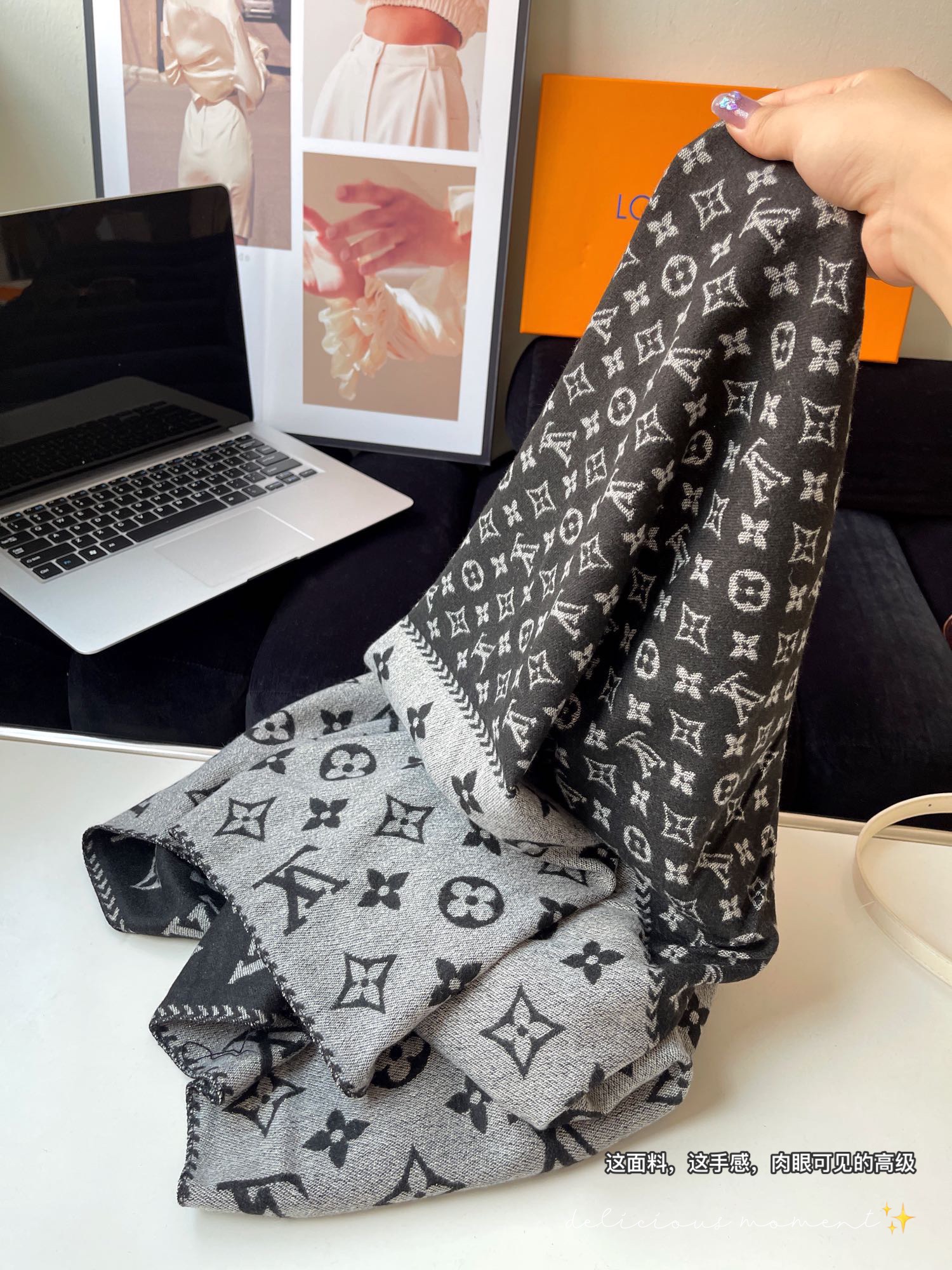 Louis Vuitton Haute Couture Silk Twill Scarf Shawl Ref.90D76912 6