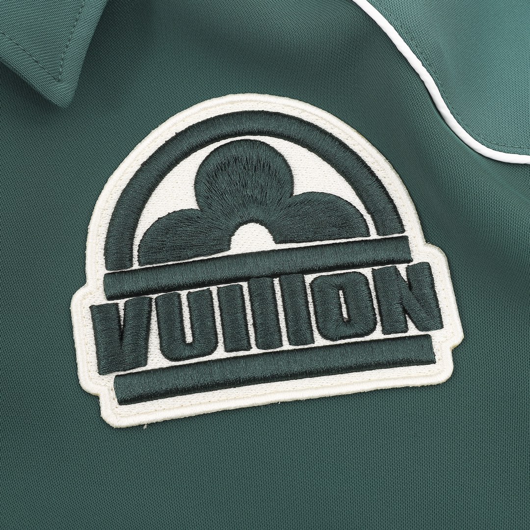 Louis Vuitton/Louis Vuitton colorblock green vintage baseball jacket