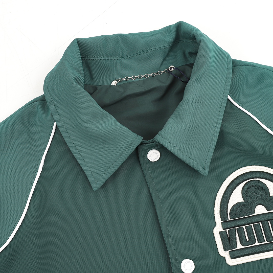 Louis Vuitton/Louis Vuitton colorblock green vintage baseball jacket