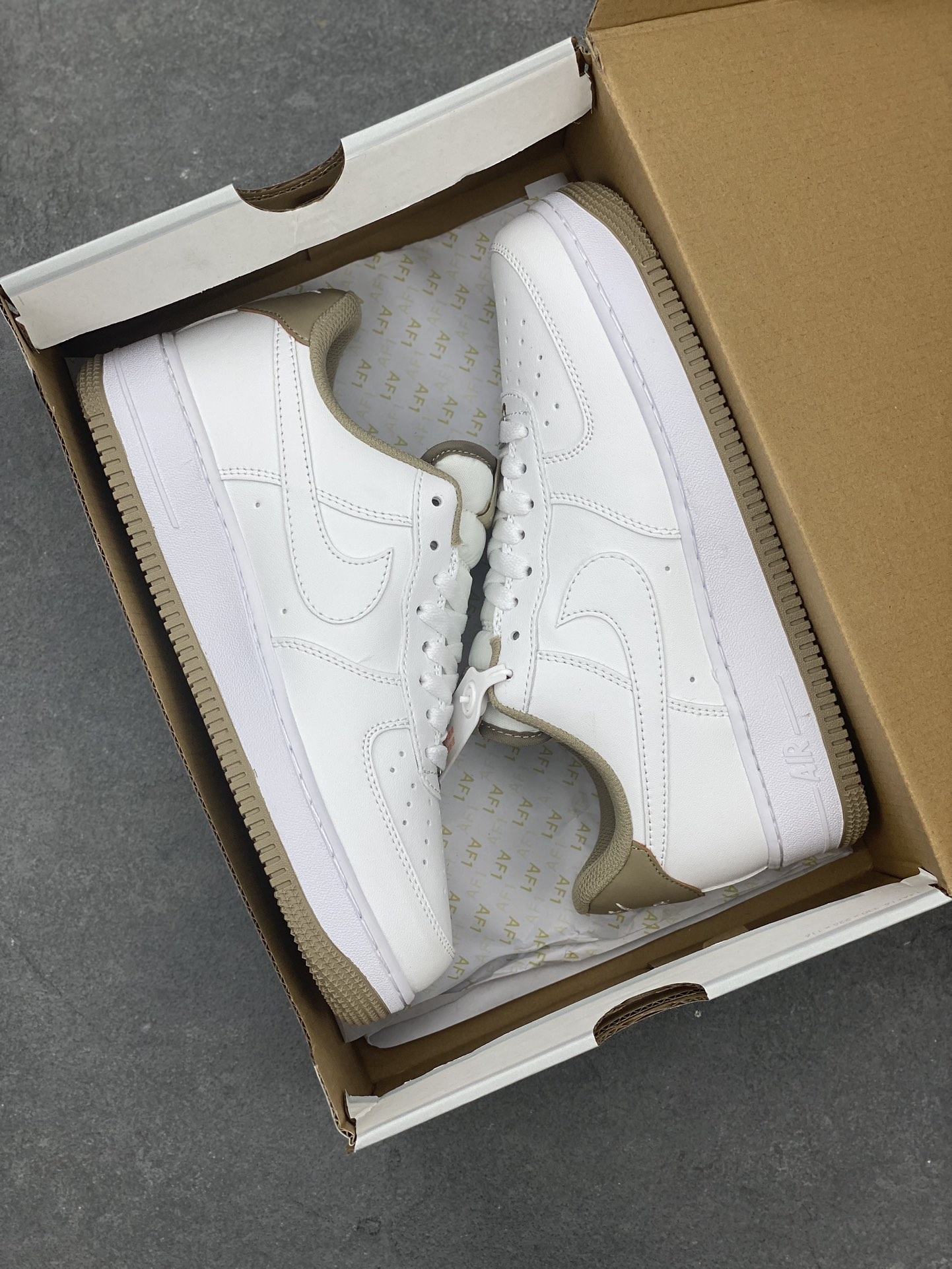 Nike Air Force 1 Low White/Tan Casual Sneakers - Style & Comfort Combined 10 i1692388179 777 8