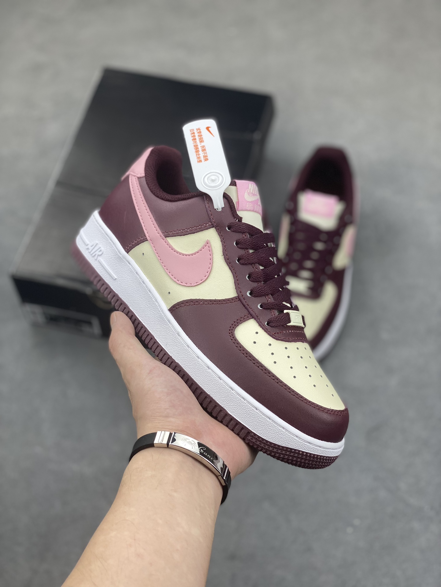 Nike Air Force 1 Low Sneakers - Burgundy/Pink Colorway - All Sizes Available