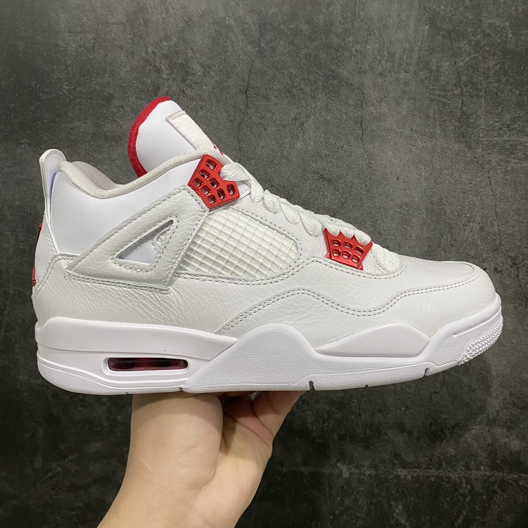 【老DT版本】Air Jordan 4 Retro 白红金属扣CT8527-112n大厂出品 市场最强版本 完美清洁度n最高工艺复刻 原装无色差修正 全头层制作n原楦原纸板开发 纯正四代版型n原底真实气垫 回弹反馈充足n完美鞋楦打造 市面最高工艺独家外贸鬼佬48大码 尺码：40-48.5-莆田鞋批发中心