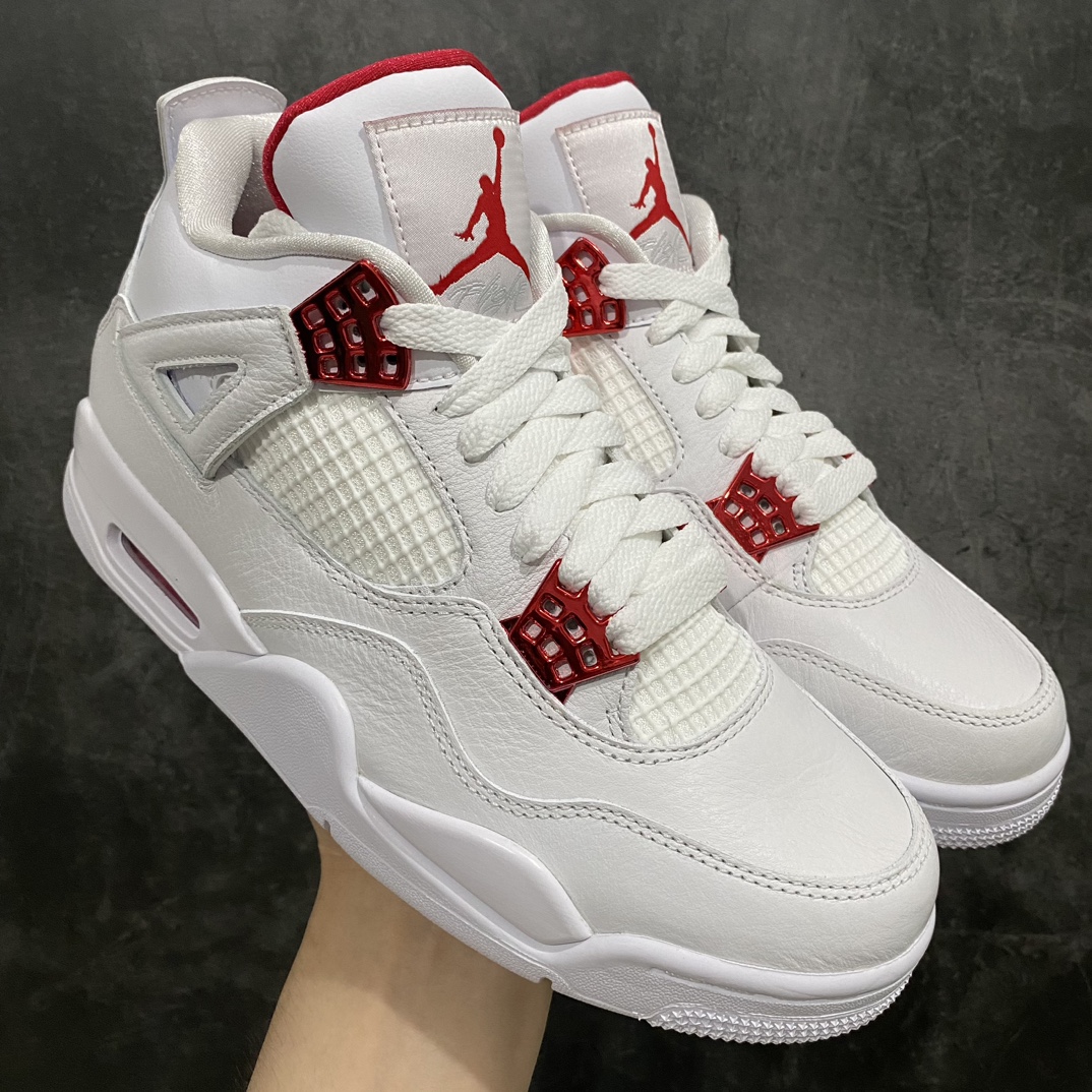 【老DT版本】Air Jordan 4 Retro 白红金属扣CT8527-112n大厂出品 市场最强版本 完美清洁度n最高工艺复刻 原装无色差修正 全头层制作n原楦原纸板开发 纯正四代版型n原底真实气垫 回弹反馈充足n完美鞋楦打造 市面最高工艺独家外贸鬼佬48大码 尺码：40-48.5-莆田鞋批发中心