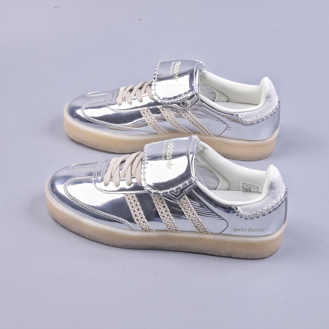 AD Originals Samba Classic ”Silver Metallic” Samba Sneakers ”Mirror Silver Beige Caramel Sole” IG8181