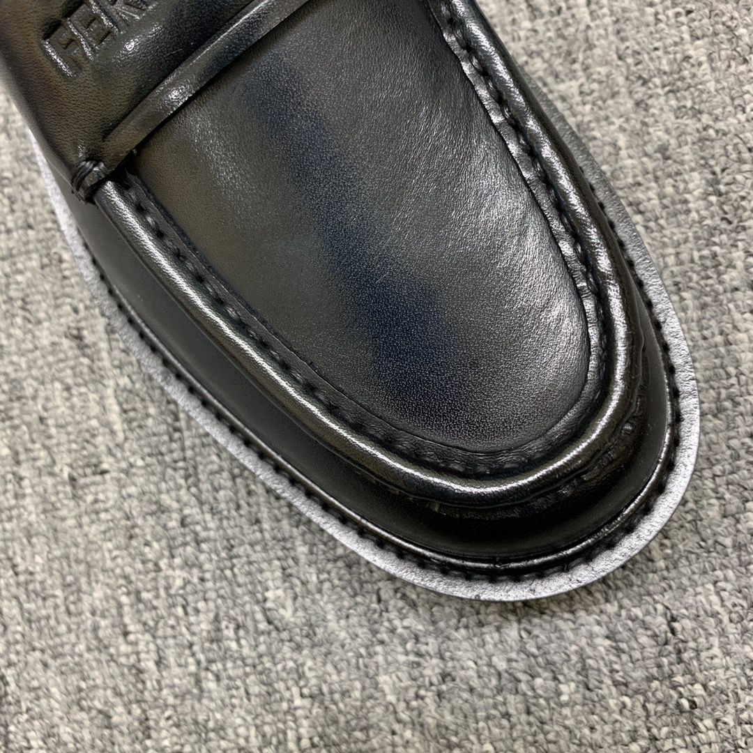 Ferragamo Men's Black Leather Loafers Round Toe Shoes Size 39-44 9 i1692398017 5594 7