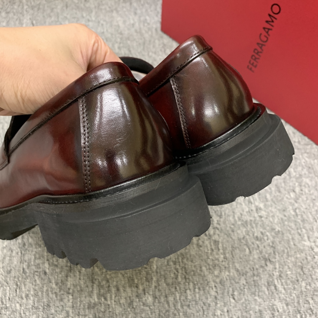 Salvatore Ferragamo Men's Leather Loafers Round Toe Thick Sole Size 39-44 10 i1692398103 9148 8