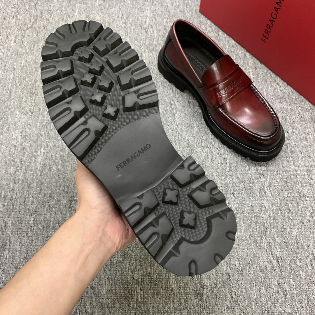 Salvatore Ferragamo Men's Leather Loafers Round Toe Thick Sole Size 39-44 8 i1692398103 9245 6