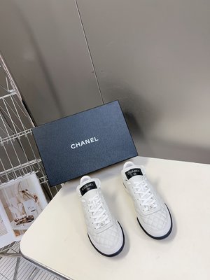 Chanel Shoes Sneakers Black White Women Lambskin Rubber Sheepskin Vintage Casual