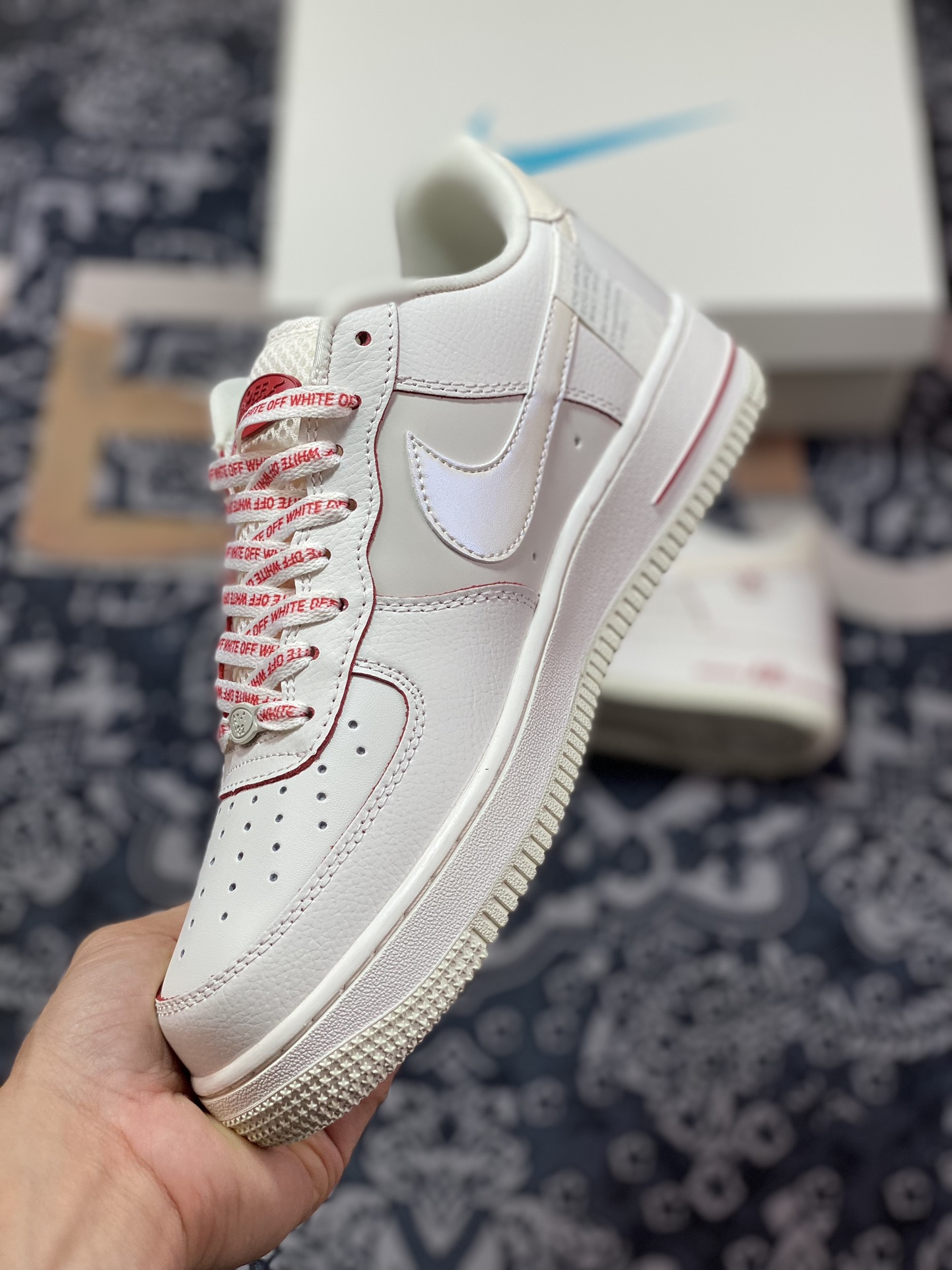 NIke Air Force 1 '07 Low ”OFF WHITE Joint--3M Beige Red Hook” Air Force One PF9055-767