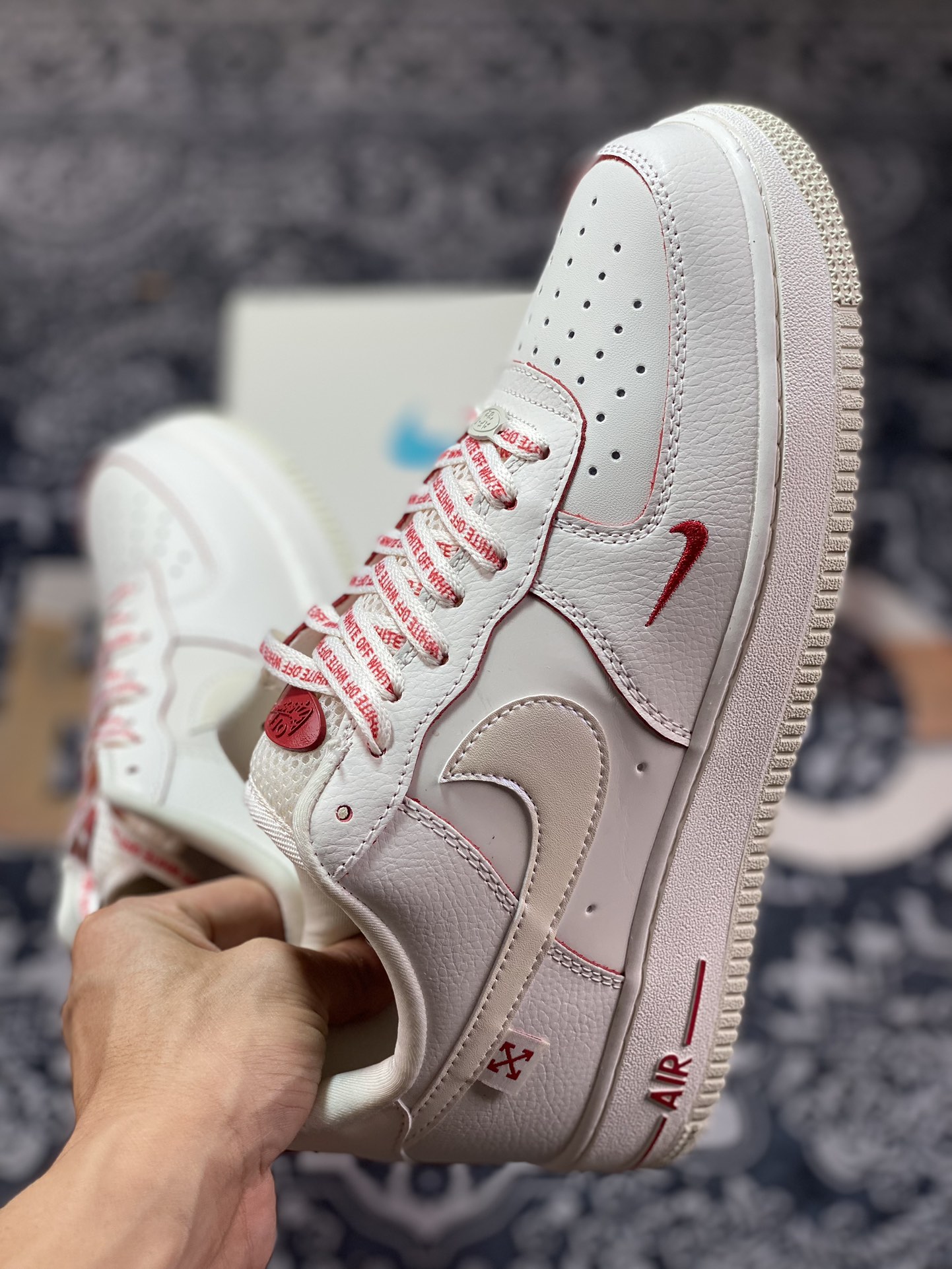 NIke Air Force 1 '07 Low ”OFF WHITE Joint--3M Beige Red Hook” Air Force One PF9055-767