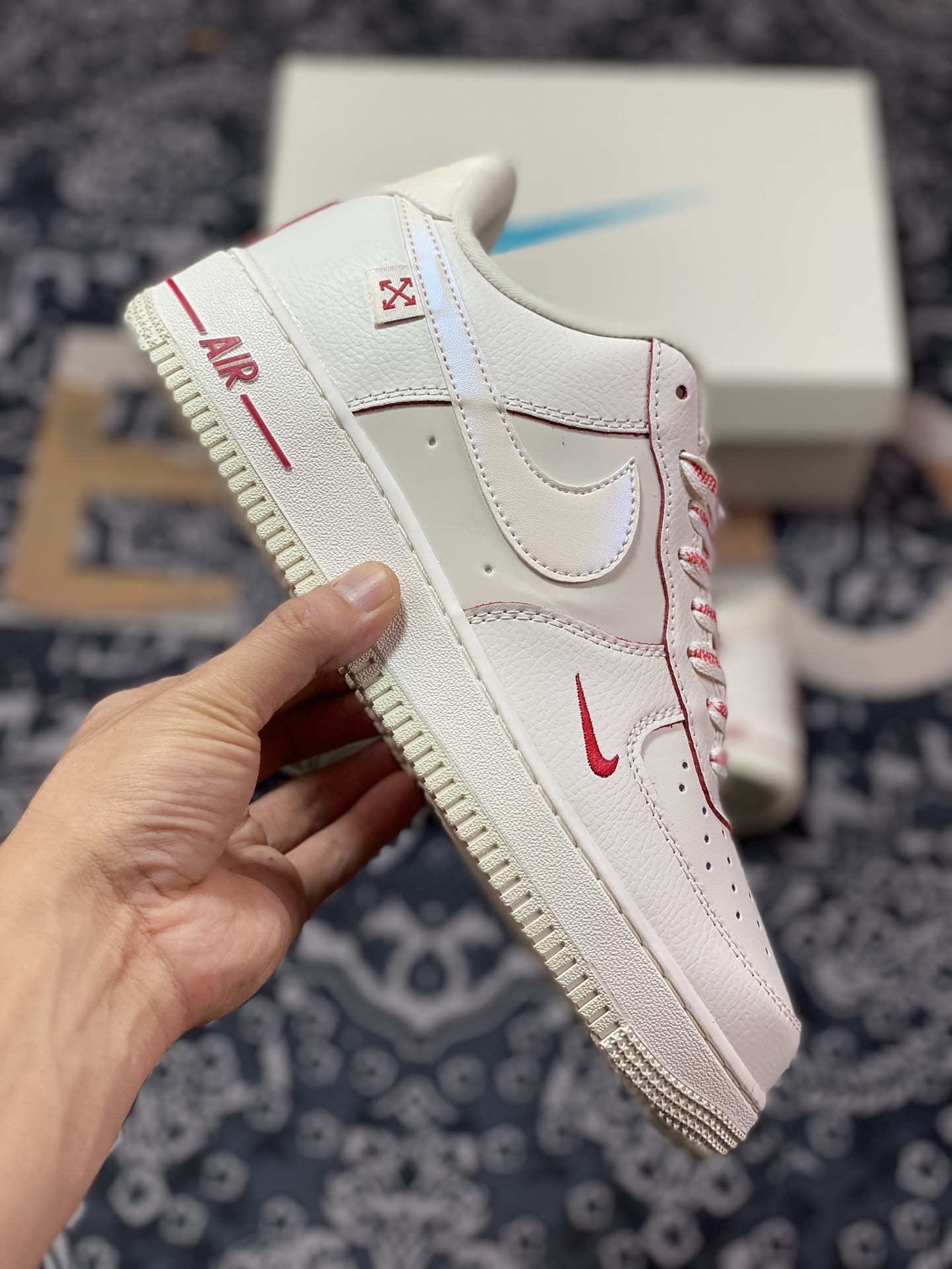 NIke Air Force 1 '07 Low ”OFF WHITE Joint--3M Beige Red Hook” Air Force One PF9055-767