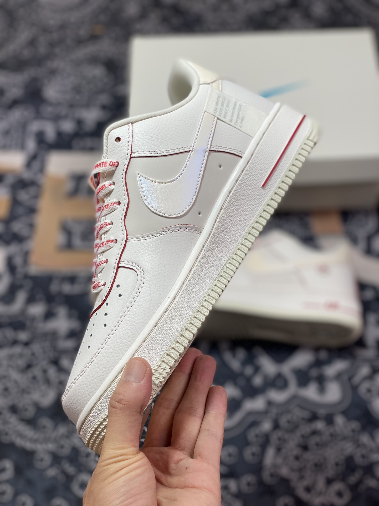 NIke Air Force 1 '07 Low ”OFF WHITE Joint--3M Beige Red Hook” Air Force One PF9055-767