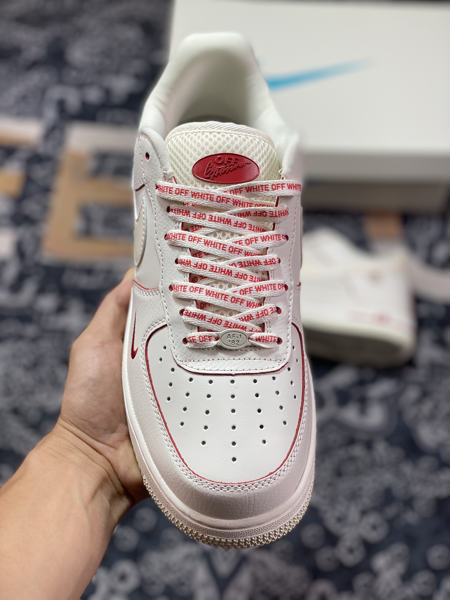 NIke Air Force 1 '07 Low ”OFF WHITE Joint--3M Beige Red Hook” Air Force One PF9055-767