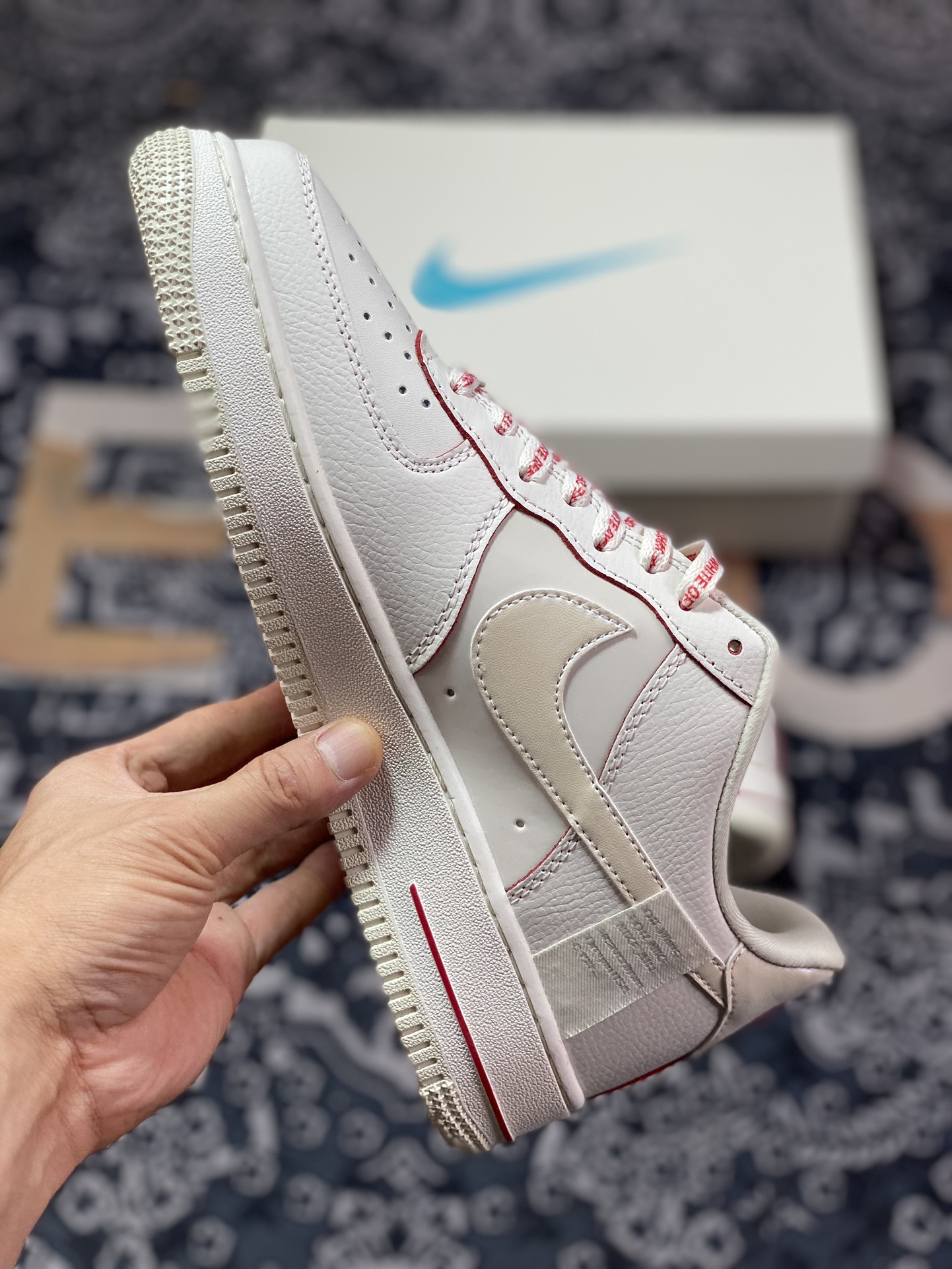 NIke Air Force 1 '07 Low ”OFF WHITE Joint--3M Beige Red Hook” Air Force One PF9055-767