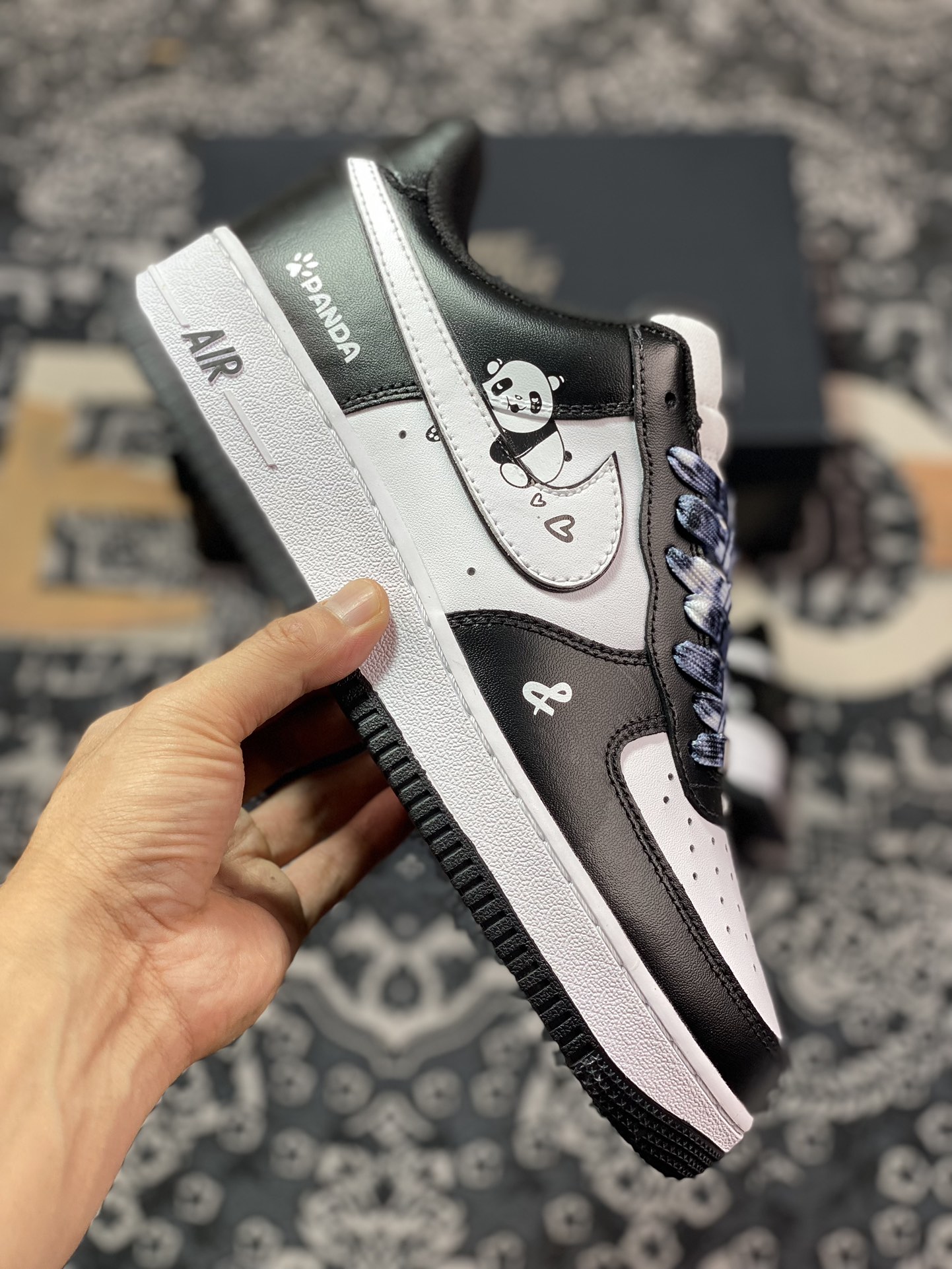 Nike Air Force 1'07 Low ”Black/White/Panda” Air Force One classic low-top sneakers ”Black and White Panda Hook” DV0788-001