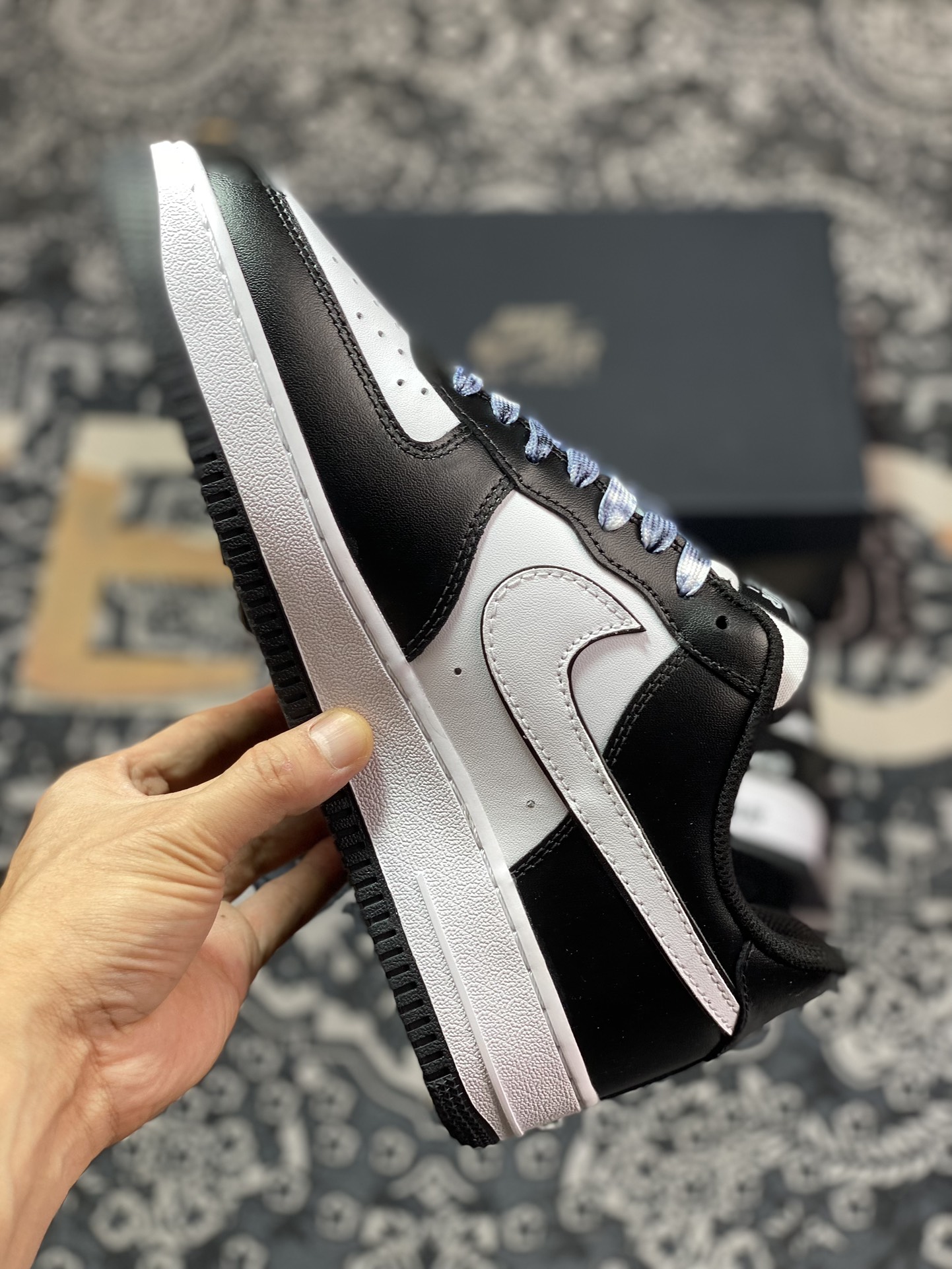 Nike Air Force 1'07 Low ”Black/White/Panda” Air Force One classic low-top sneakers ”Black and White Panda Hook” DV0788-001