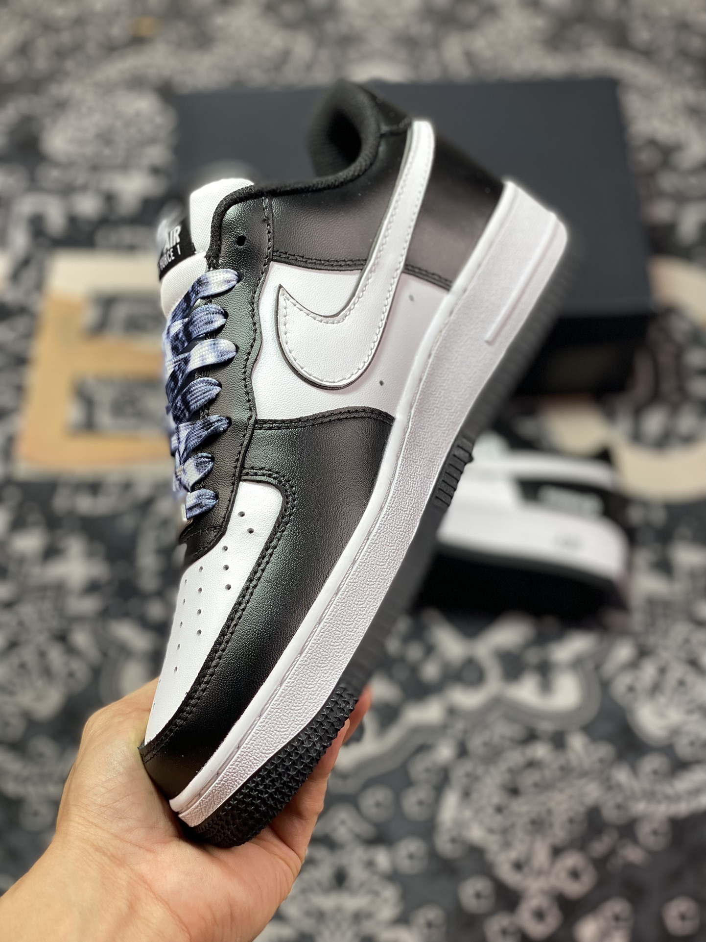 Nike Air Force 1'07 Low ”Black/White/Panda” Air Force One classic low-top sneakers ”Black and White Panda Hook” DV0788-001