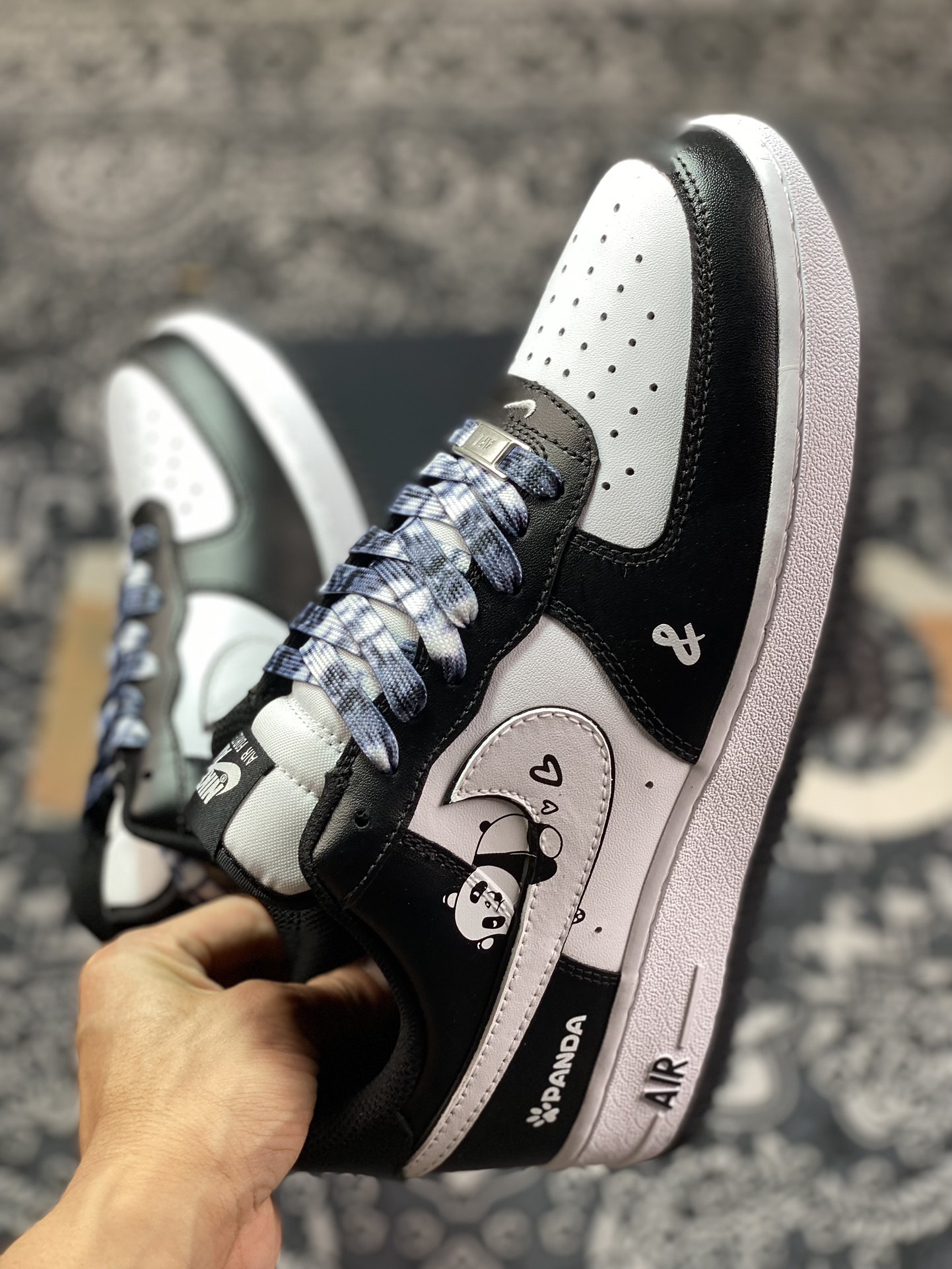 Nike Air Force 1'07 Low ”Black/White/Panda” Air Force One classic low-top sneakers ”Black and White Panda Hook” DV0788-001