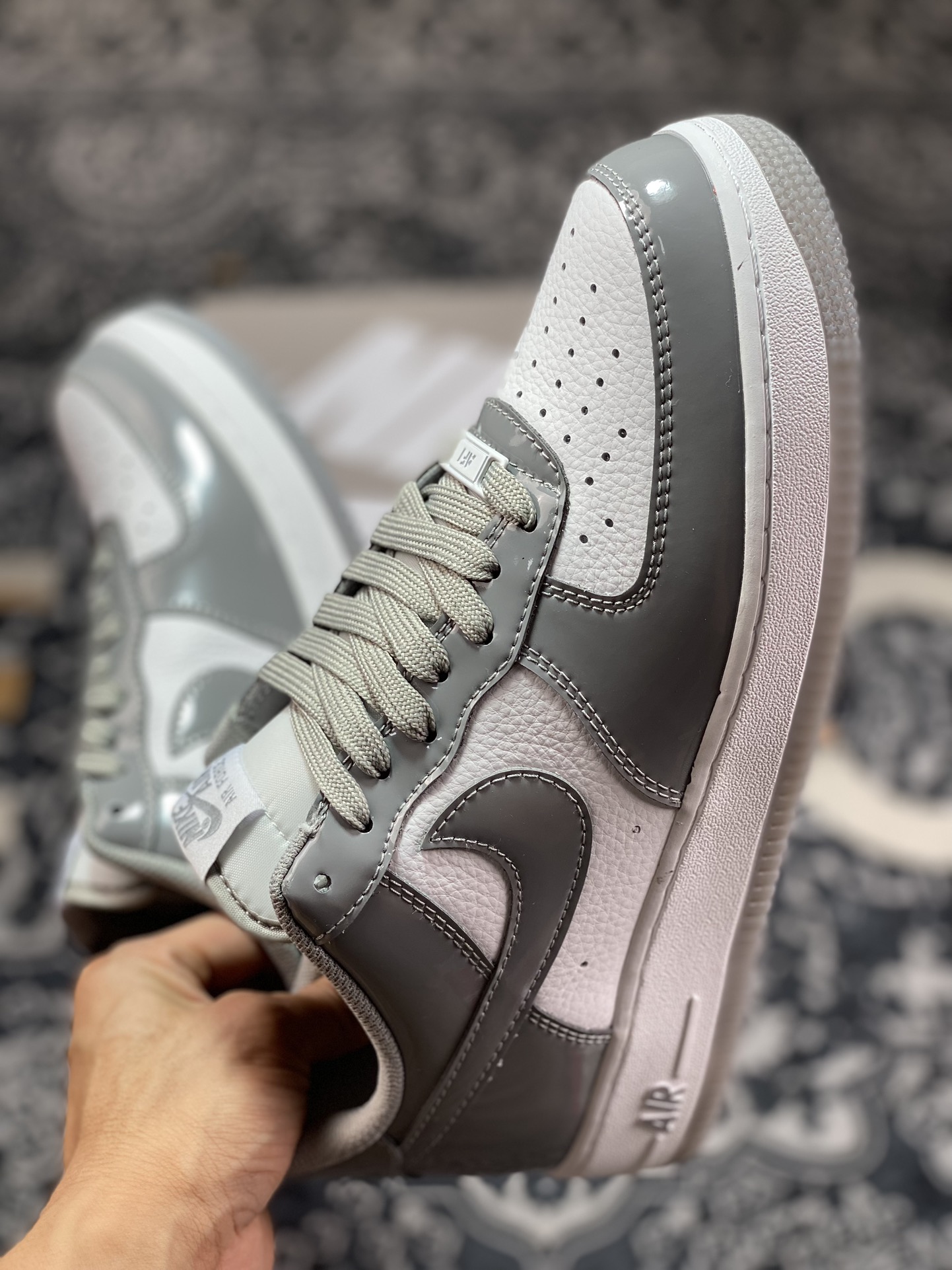 Nike Air Force 1’07 Low”Dark Grey/White”空军一号系列板鞋“漆皮深灰白”HP3656-566