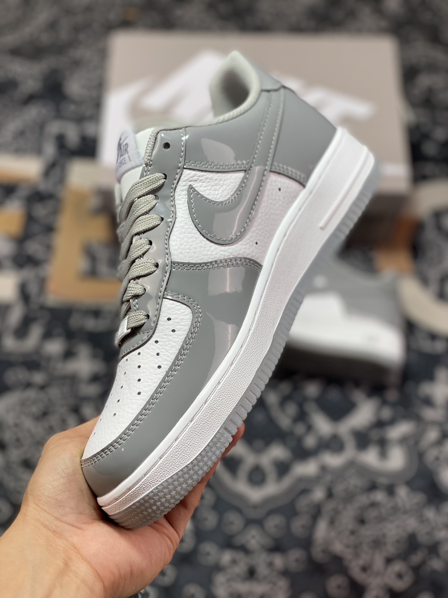 Nike Air Force 1’07 Low”Dark Grey/White”空军一号系列板鞋“漆皮深灰白”HP3656-566