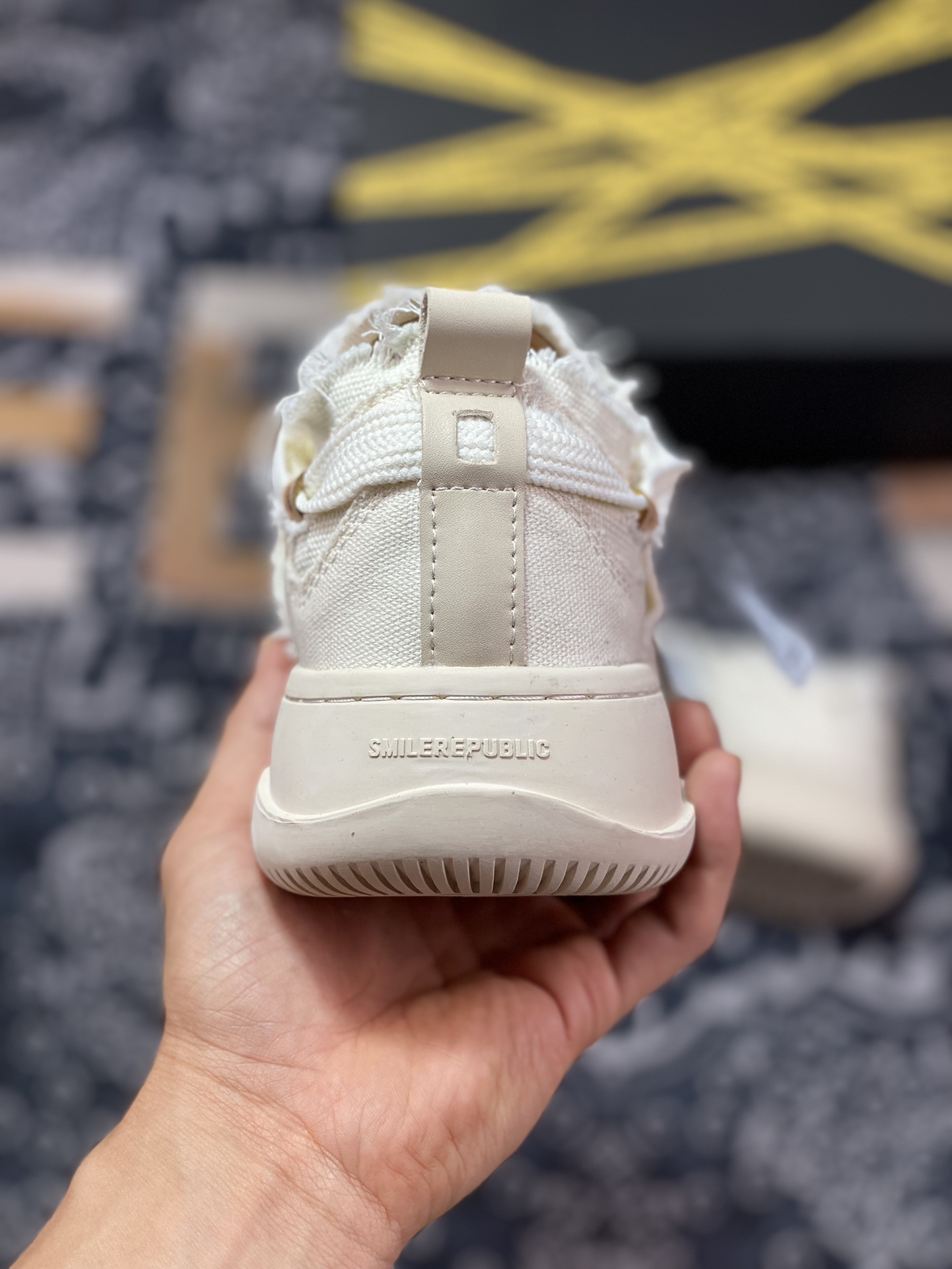 SMILEREPUBLIC Canvas Sneakers Low Platform Thick Bottom Heightening Low-Top Sneakers ”Canvas Off-White Tassel” SMILEREPUI_IX+01