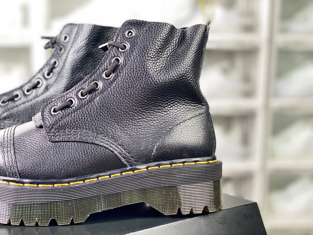 Dr. Martens Blake Boots Leather Strap Zip Buckle Side High-top Martin Boots ”Laceless Middle Zipper Soft Leather”